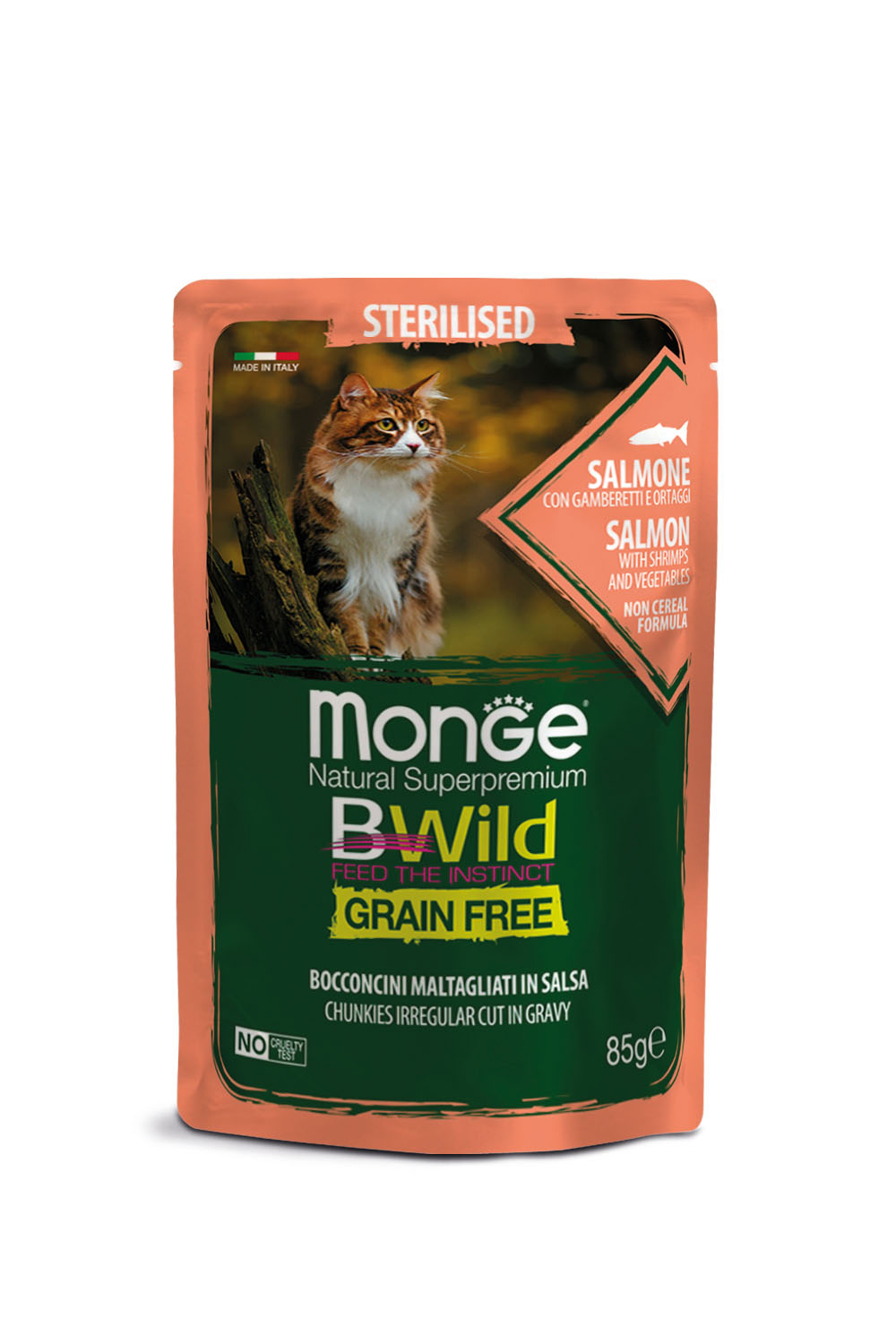 Monge Katze Bwild GF Sterilisiert Lachs, 85g