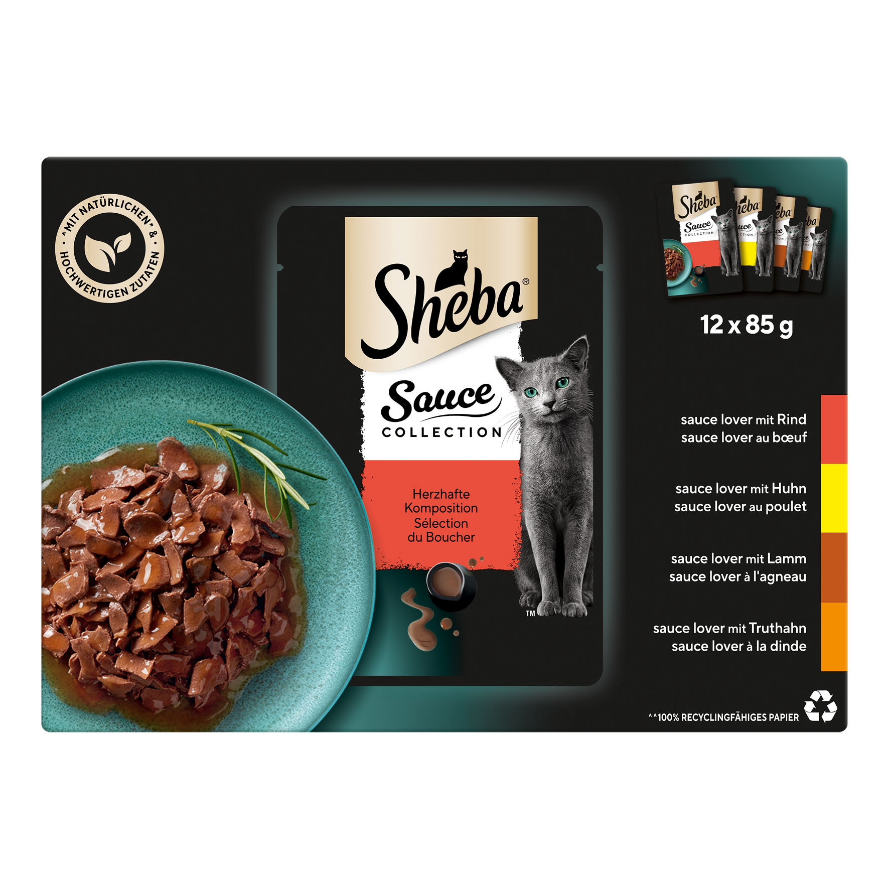 Sheba Herzhafte Komposition, Selection in Sauce, 12x85g