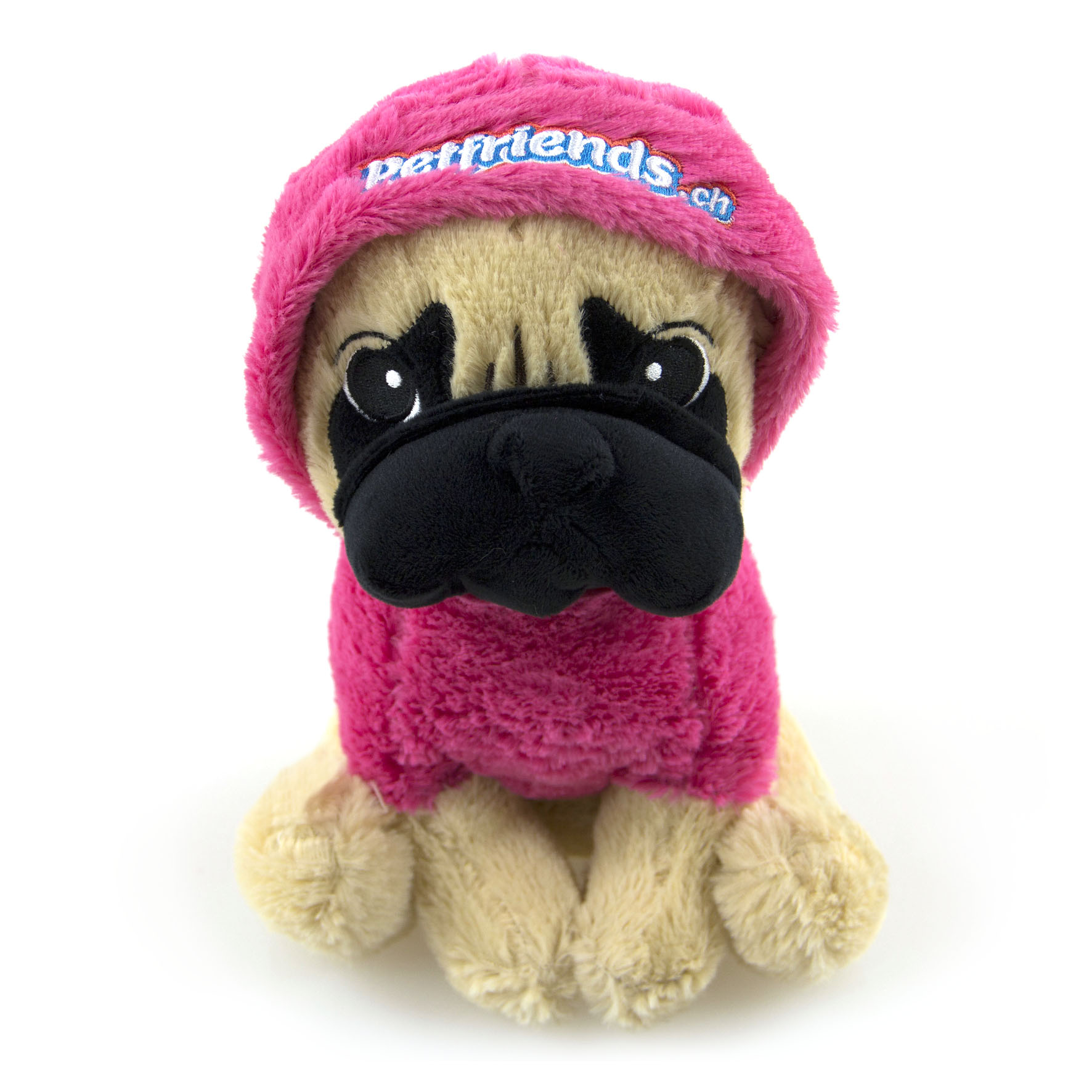  Petfriends chien en peluche avec hoodie, rose vif