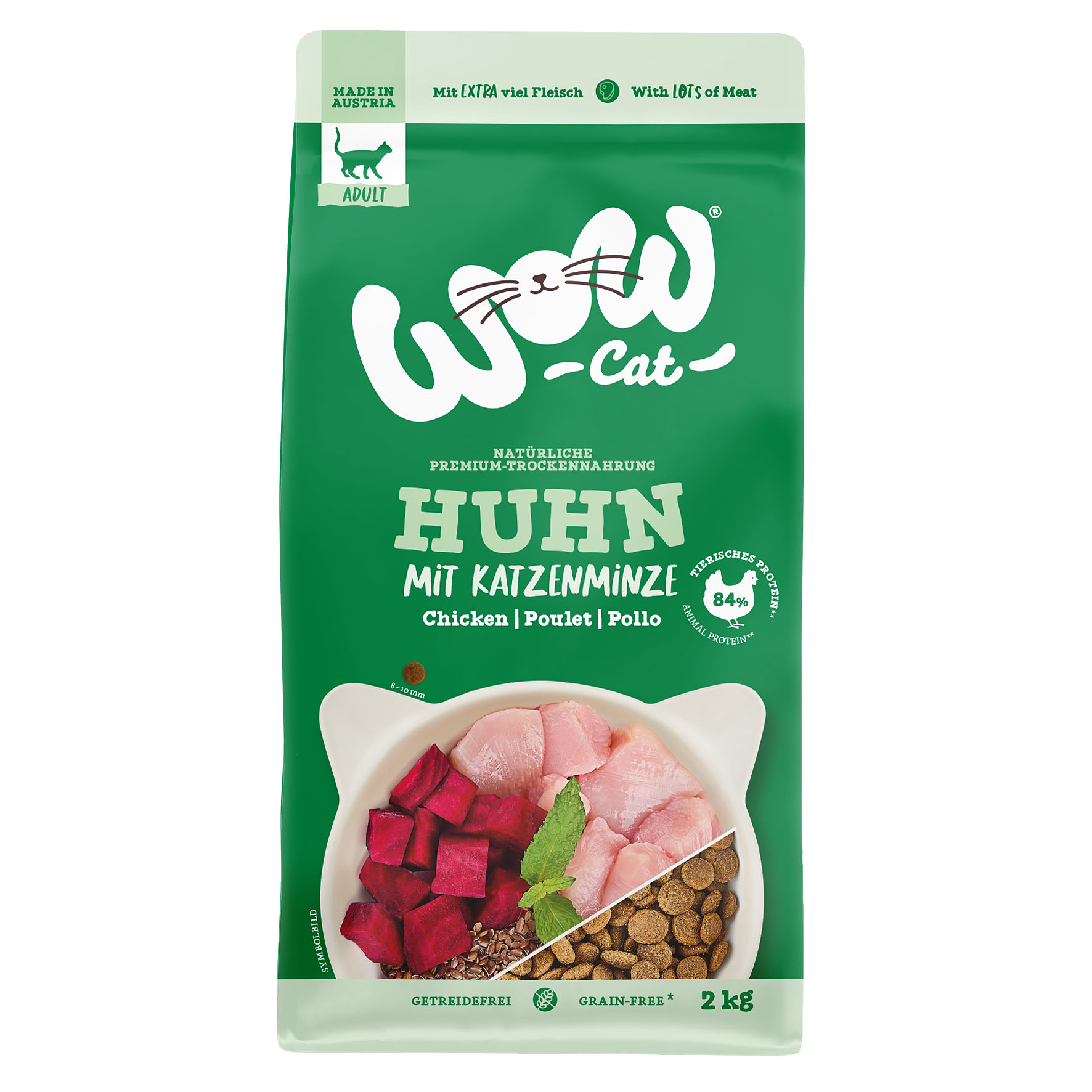 WOW Cat Adult mit Huhn, 2kg