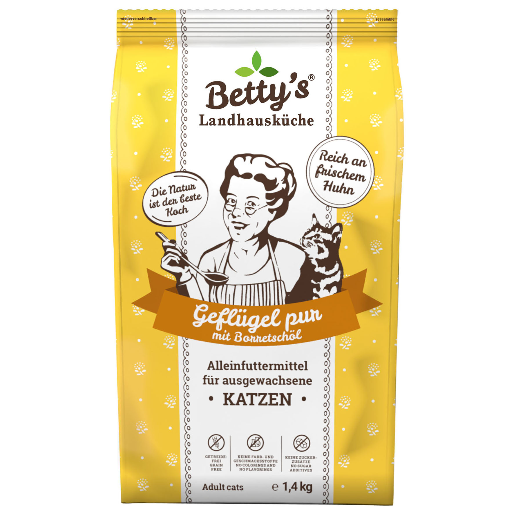 Betty's Landhausküche Adult - Puro pollame, croccantini per gatti, 1,4 kg