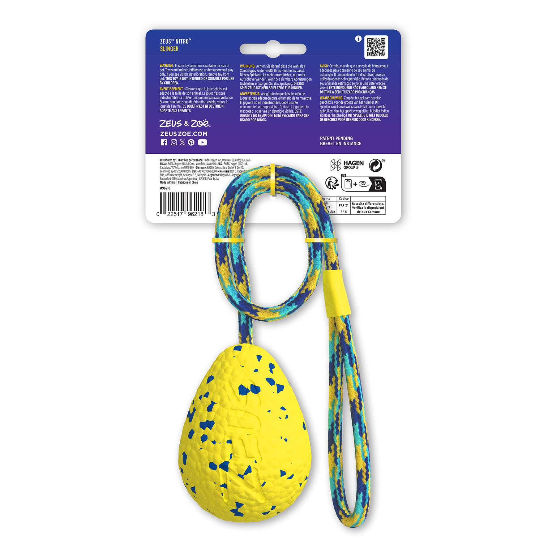 Zeus Nitro Slinger Ball, 9.4cm, gelb