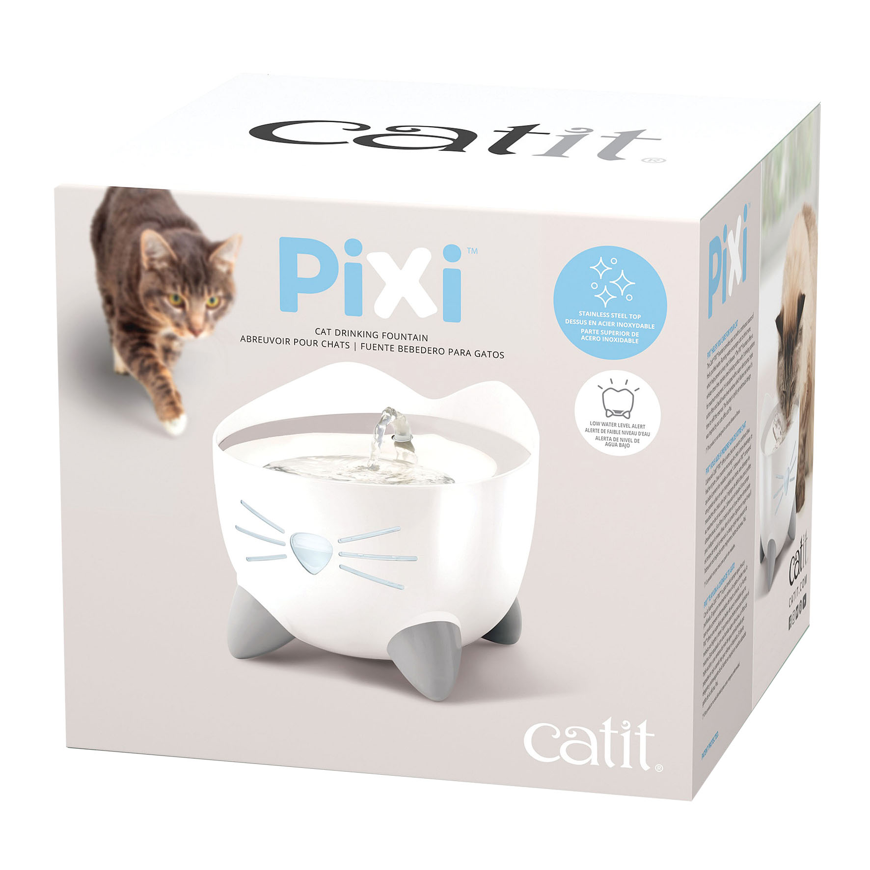 Pixi fontaine à eau, 2.5L, blanc avec insert en acier inoxydable sans Wifi