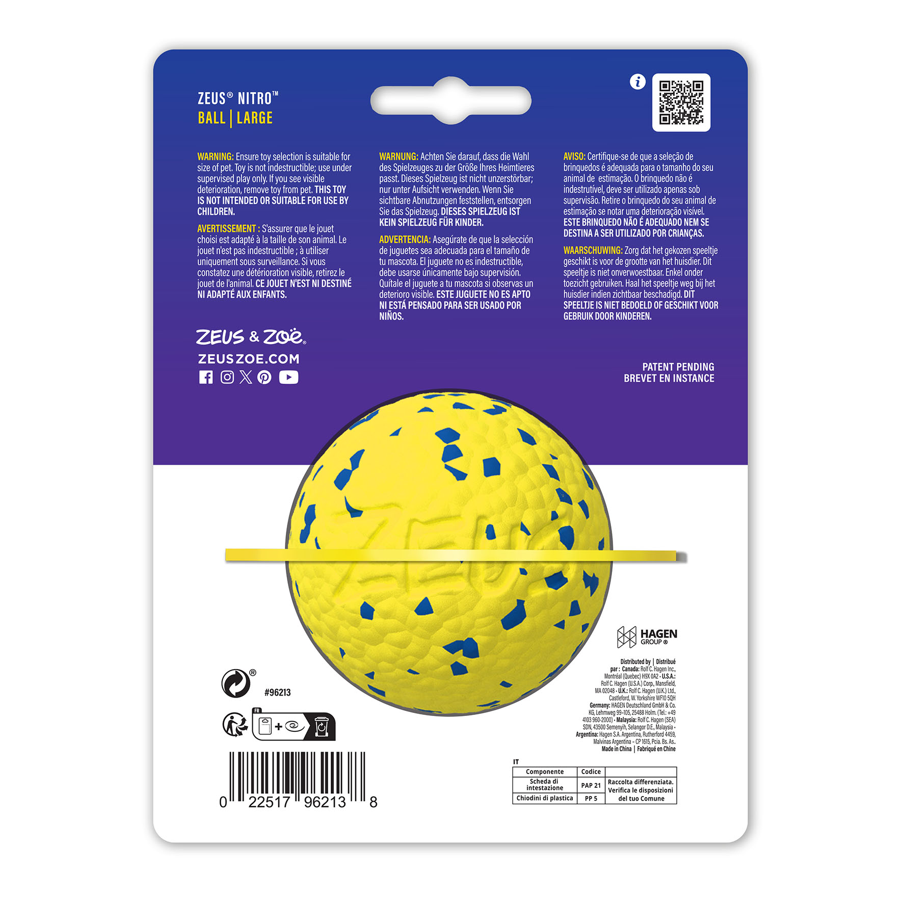Zeus Nitro Ball, Gr. L, D=7.6cm, gelb