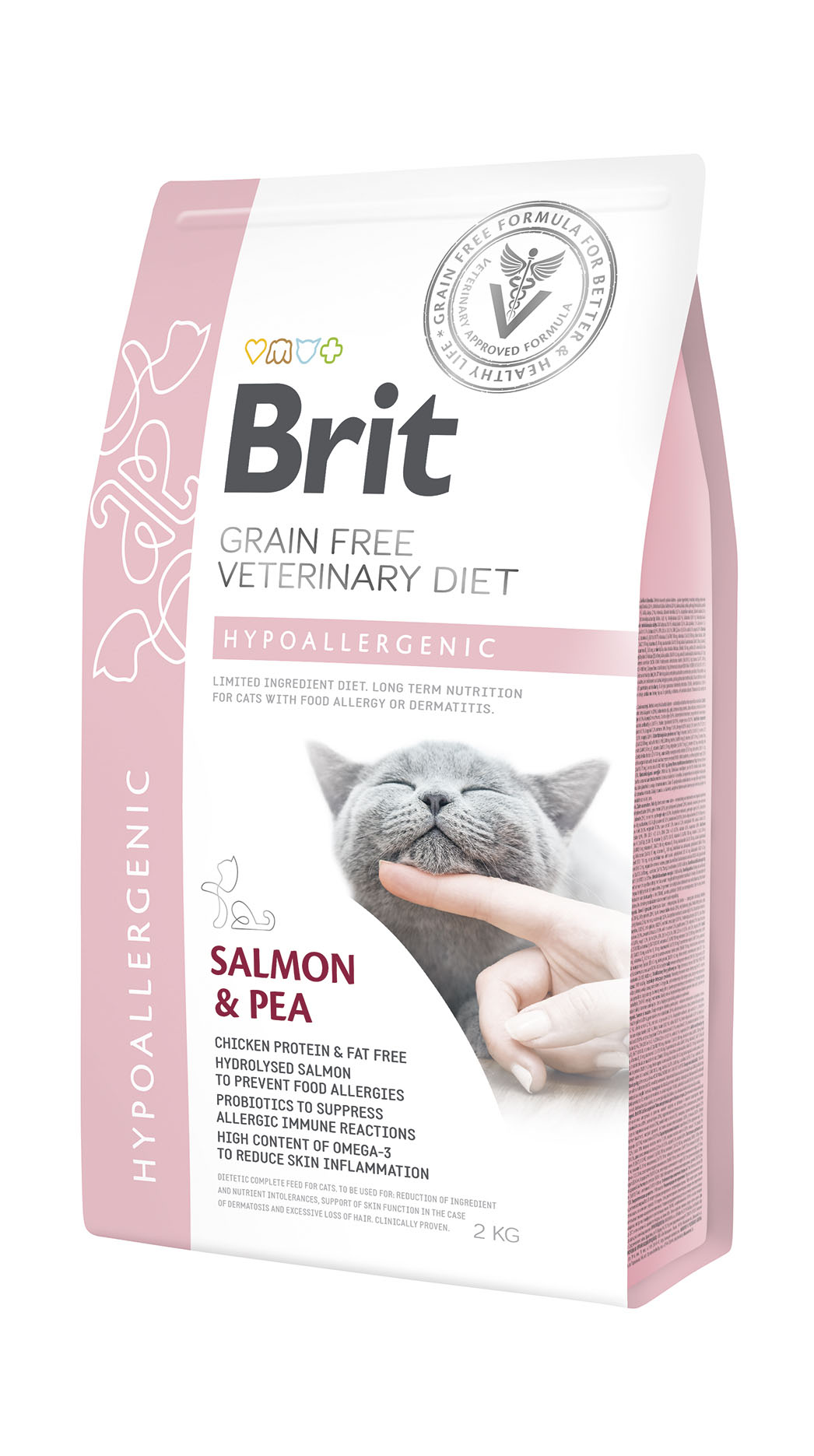 Brit Vet Cat Hypoallergenic – Saumon & Pois, croquettes pour chats, 2 kg