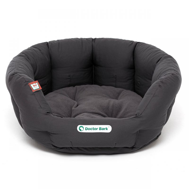 DoctorBark nid orthopédique rond gris clair S, Red Label gris env. 40x35x18cm
