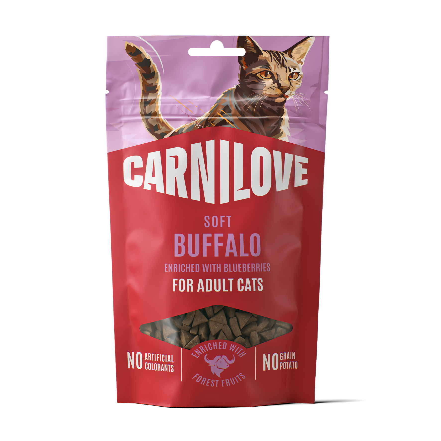 Carnilove Cat Soft Snack – Büffel & Heidelbeeren, Katzensnacks, 50g