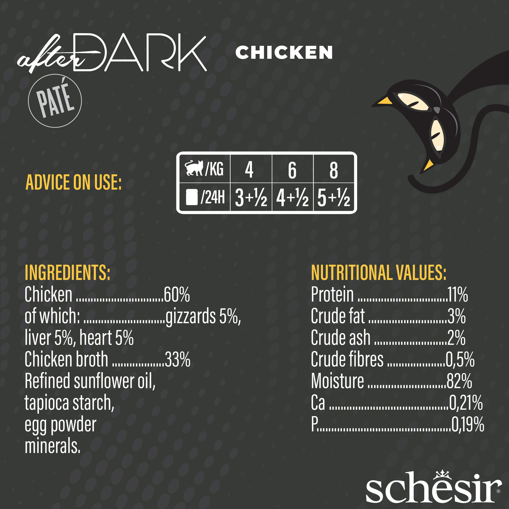 Schesir After Dark paté poulet, 80g