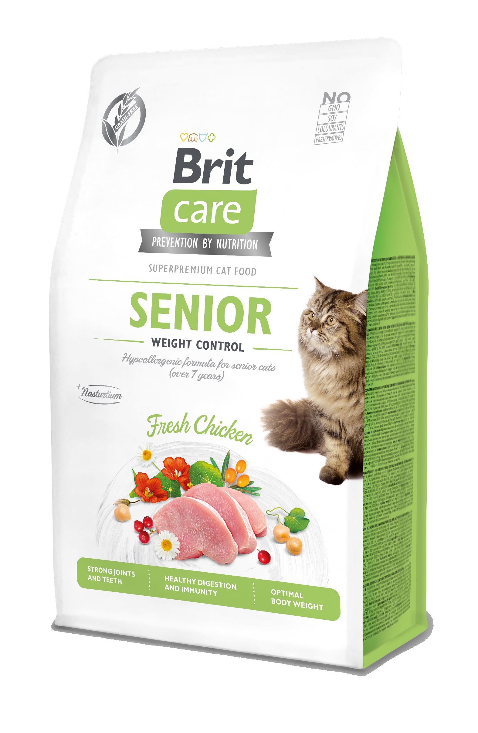 Brit Care Cat Senior Weight Control – Poulet, croquettes pour chats âgés