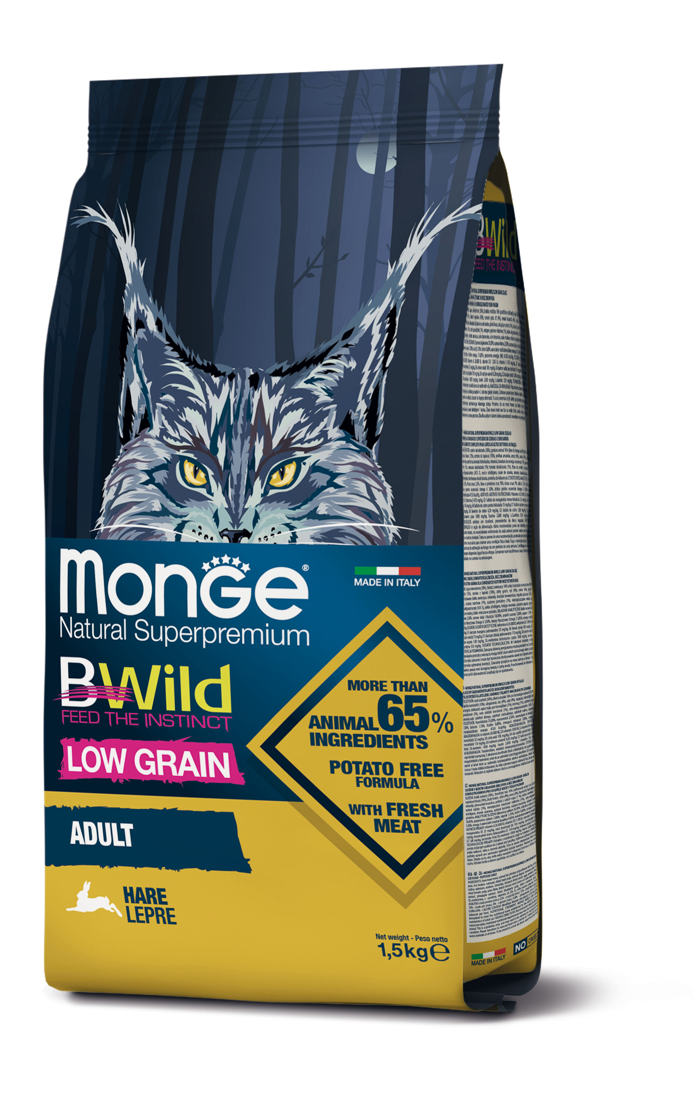 Monge Katze Bwild LG Adult Feldhase 1,5kg