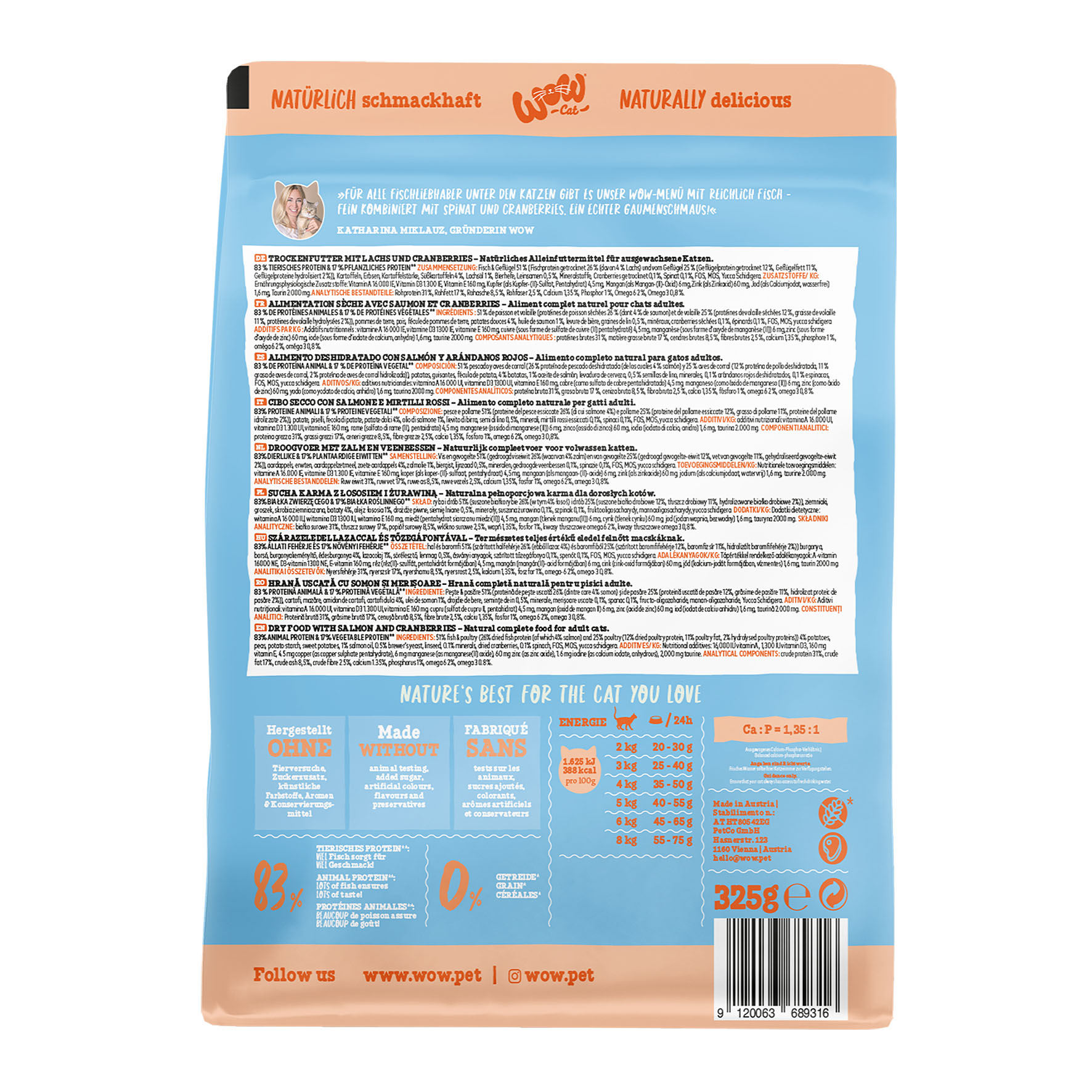 WOW Cat Adult mit Lachs, 325g