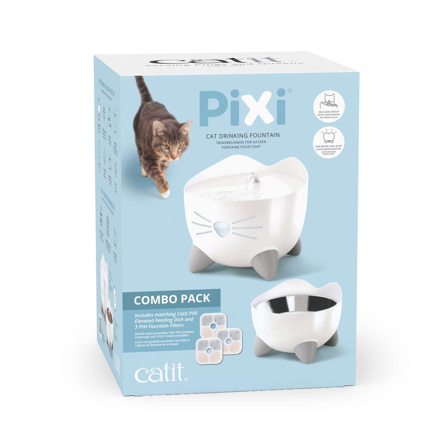 Catit Pixi Combo Pack Trinkbrunnen & Futternapf, weiss