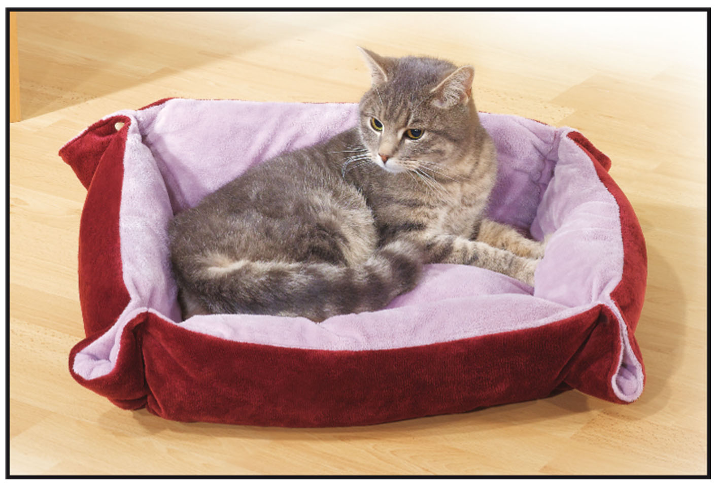 swisspet Soft lit pour chats Patte, rouge foncé/rose vif