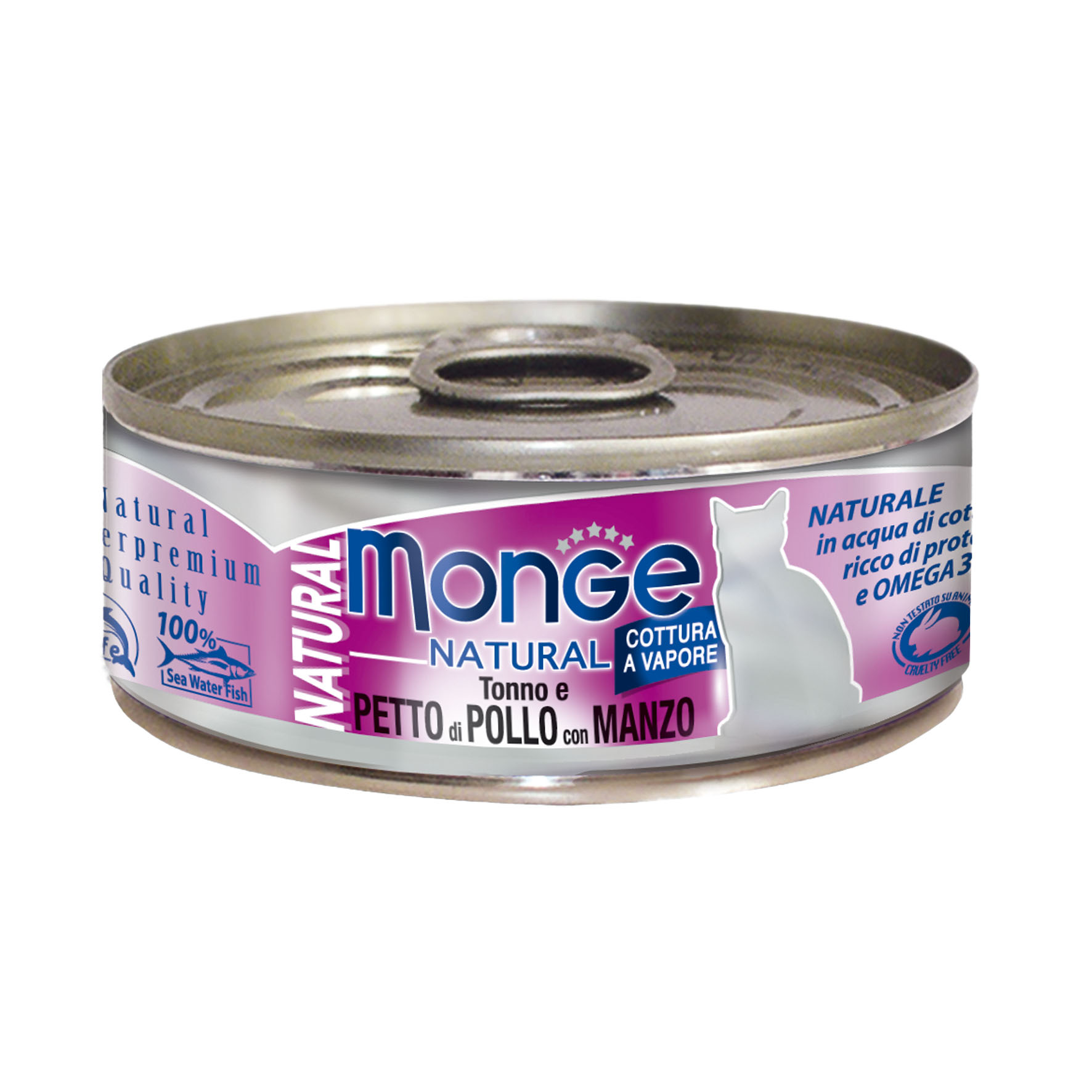 Monge Natural Cat Thon avec poulet & boeuf, 80g