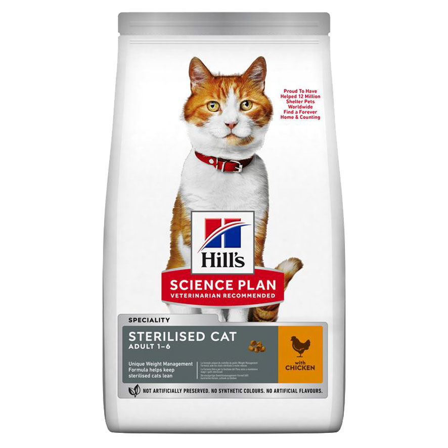 Hill’s Science Plan Cat Adult 1–6 Sterilised au poulet, 15 kg