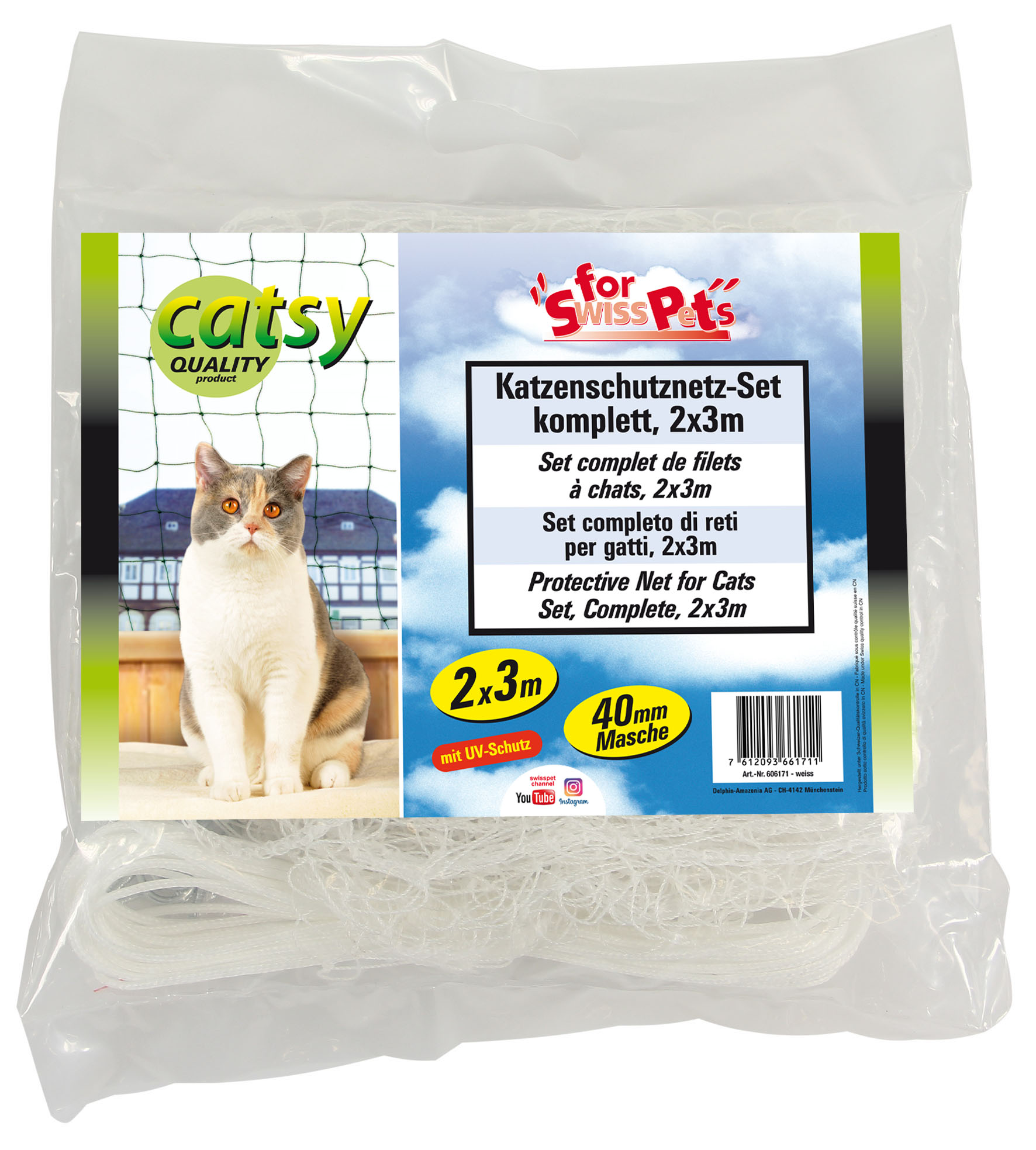 Catsy Katzennetz-Set, komplett, weiss