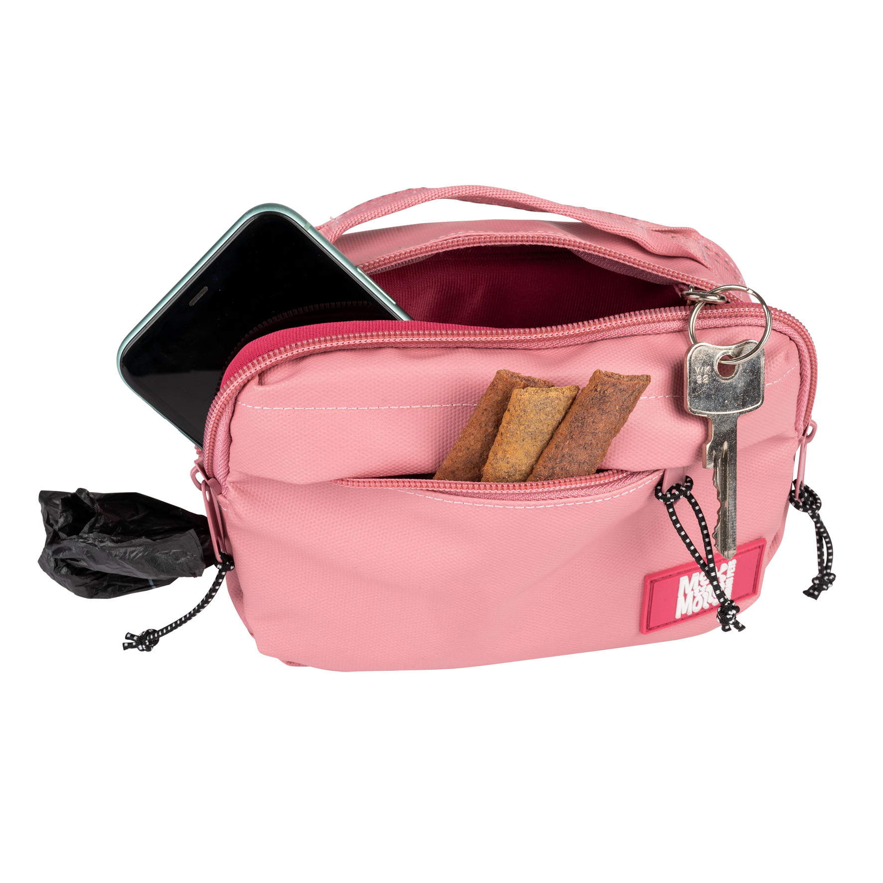 Max&Moll Hundetasche Matrix 2.0 rosa, L:18cm H:12cm B:6cm, Gürtel 140cm