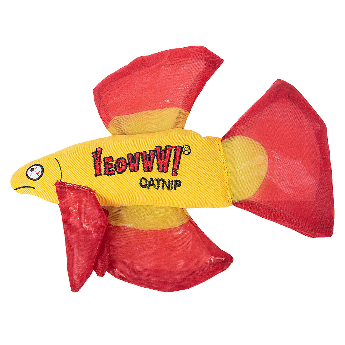 Yeowww Mo Betta Fisch con erba gatta biologica, rosso, 16.5 cm