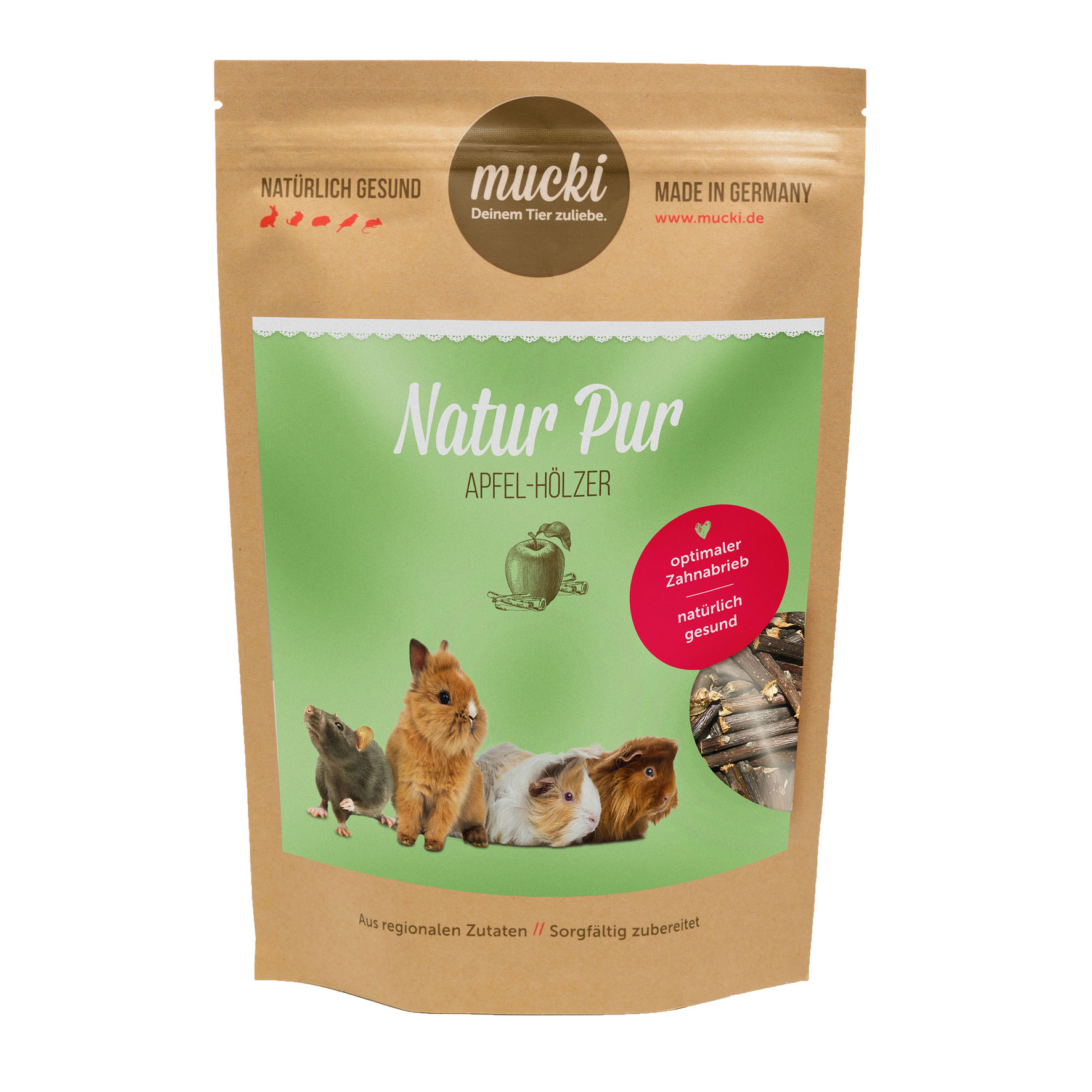 Mucki Natur Pur Knabberhölzer Apfel, 125g