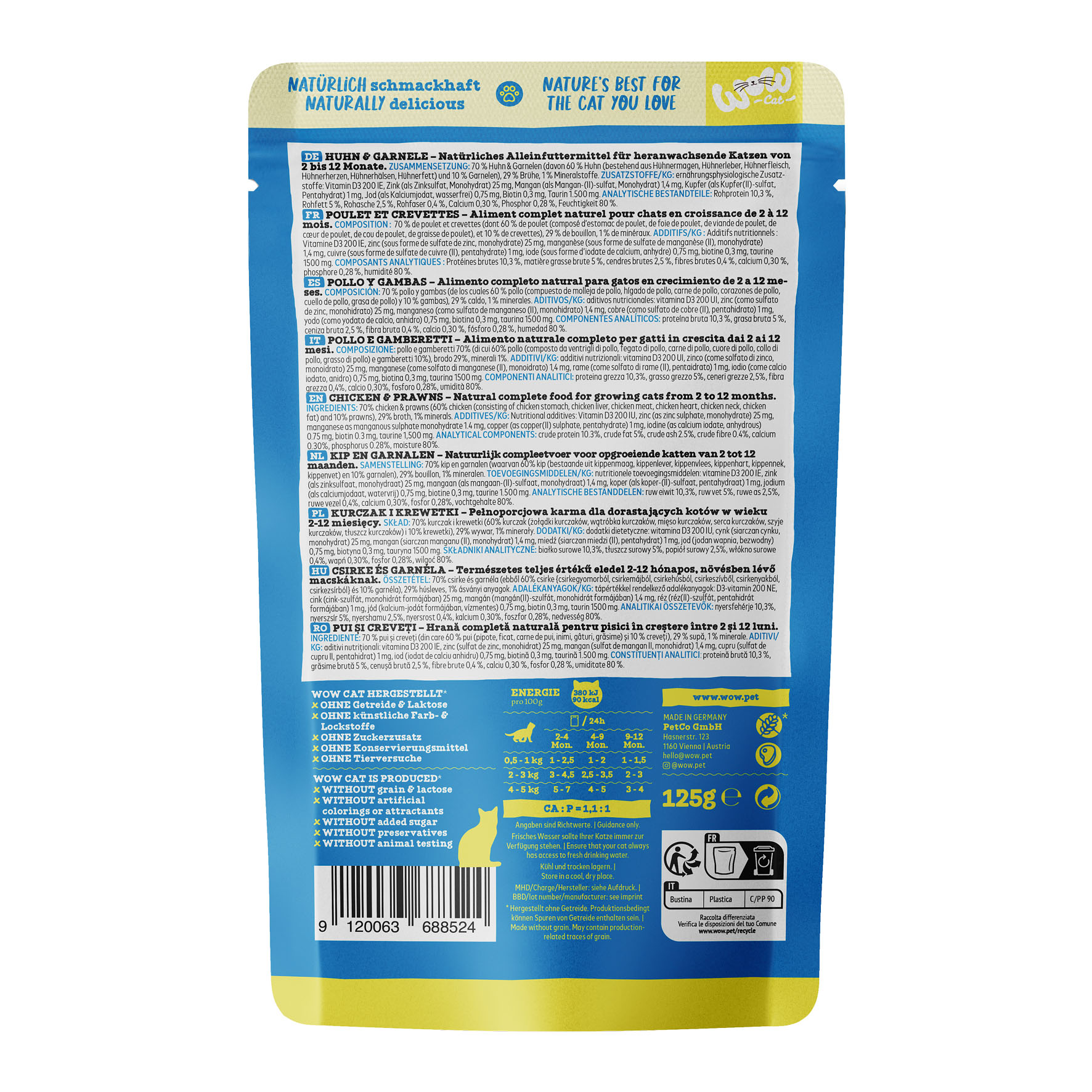 Junior Poulet & Crevettes, 125g