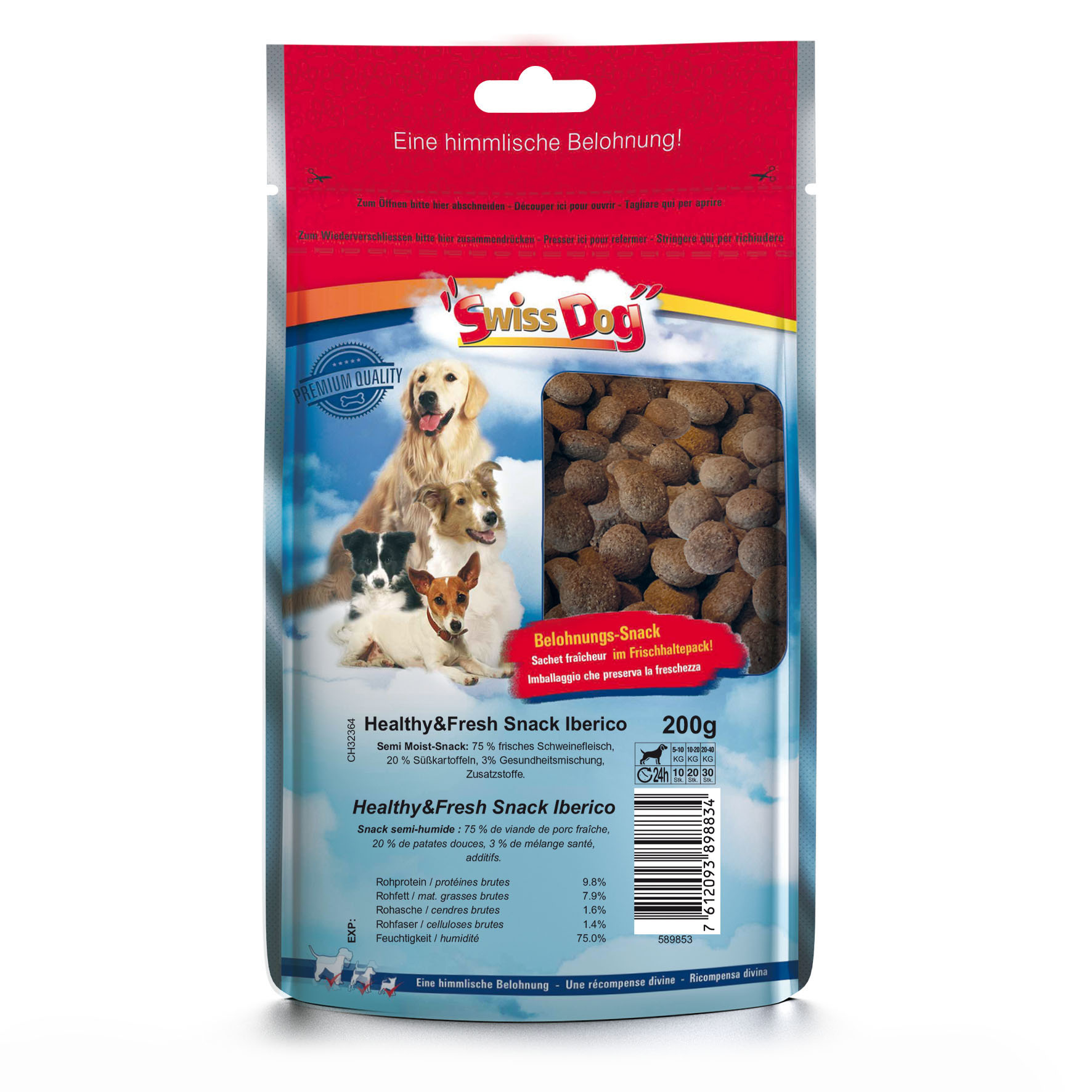 SwissDog Healthy&Fresh Snack Iberico, 200g