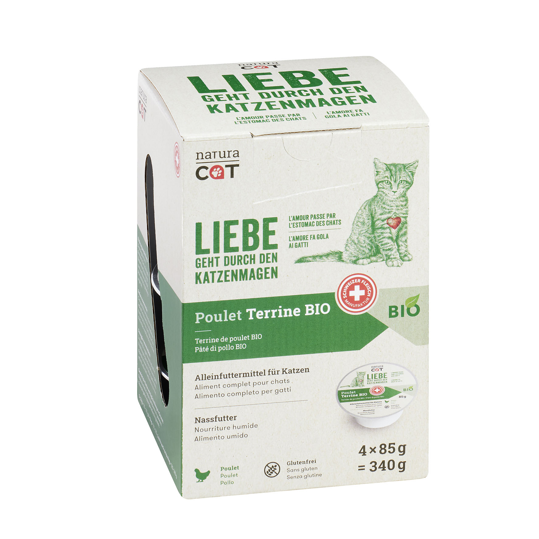 NaturaCat Huhn Terrine BIO, 4x85g