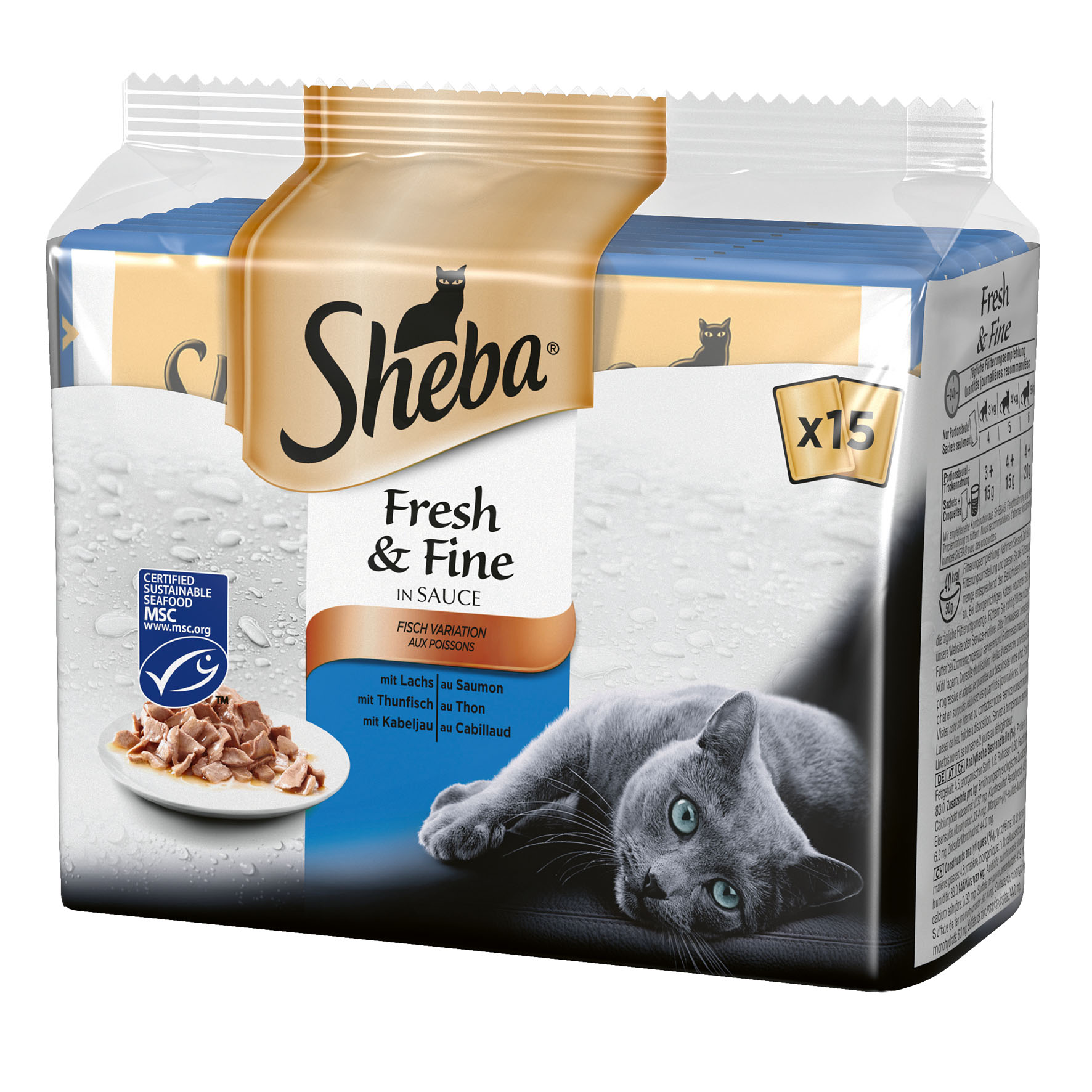 Sheba Fresh&Fine poisson 15x50g