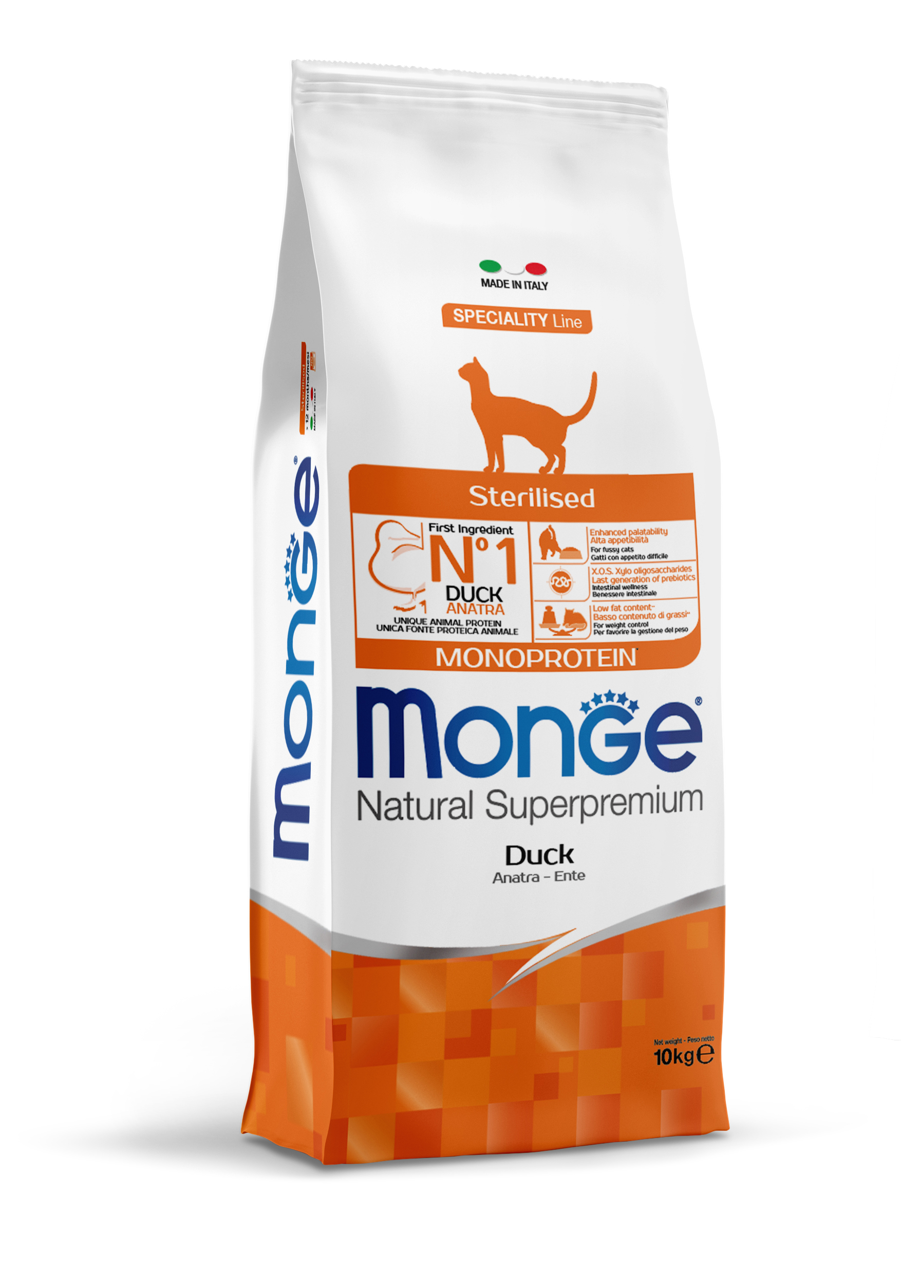 Monge Katze Monoprotein Sterilisiert Ente 10kg