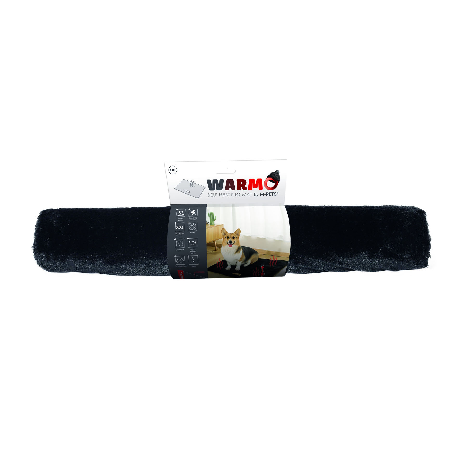 Tapis auto-chauffant M-Pets pour chiens et chats XXL, 85 x 120 cm