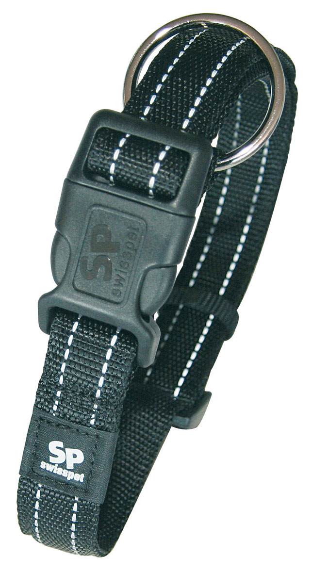 swisspet SportLine collier & laisse guide, noir, 15mm/26-40cm