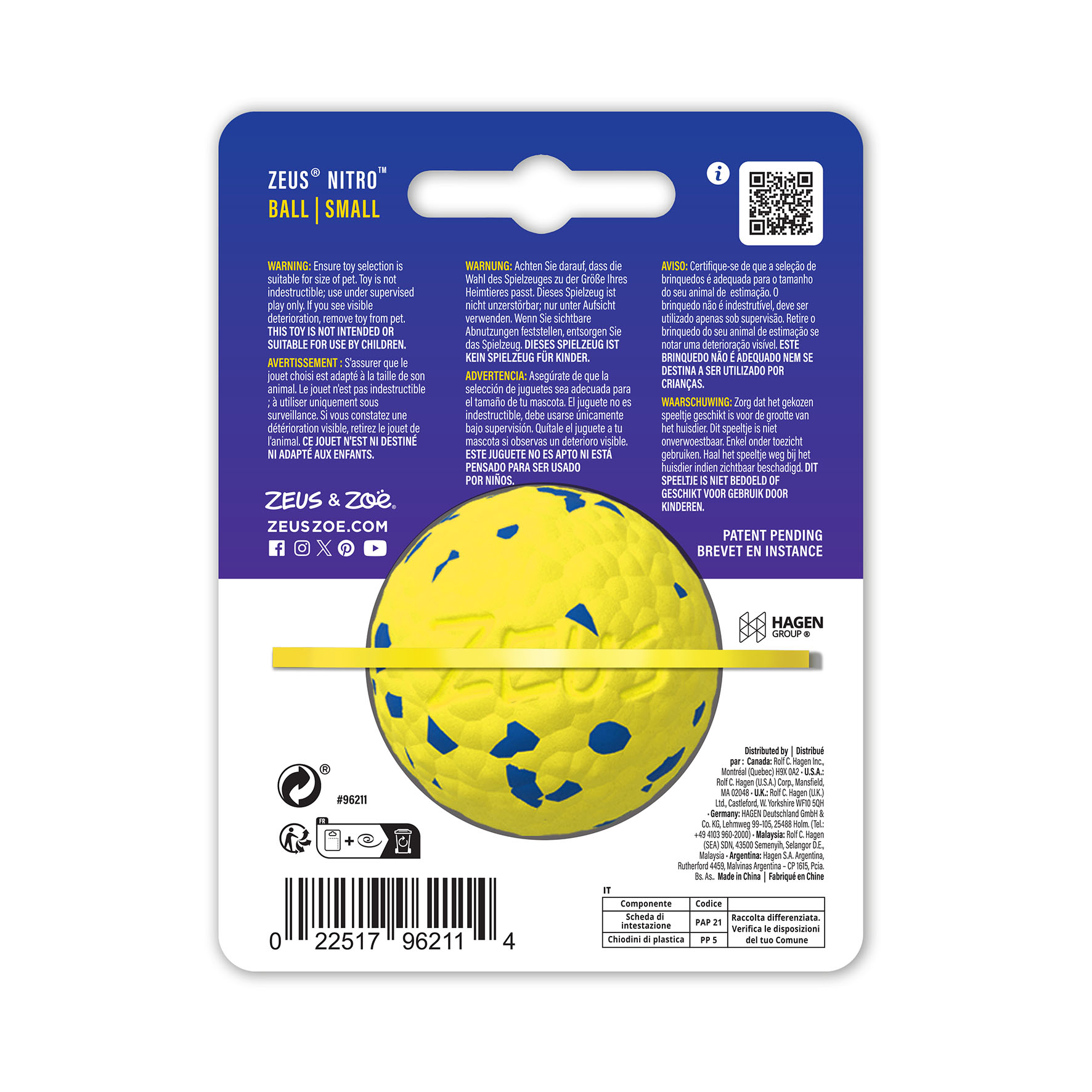 Zeus Nitro Ball, Gr. S, D=5cm, gelb