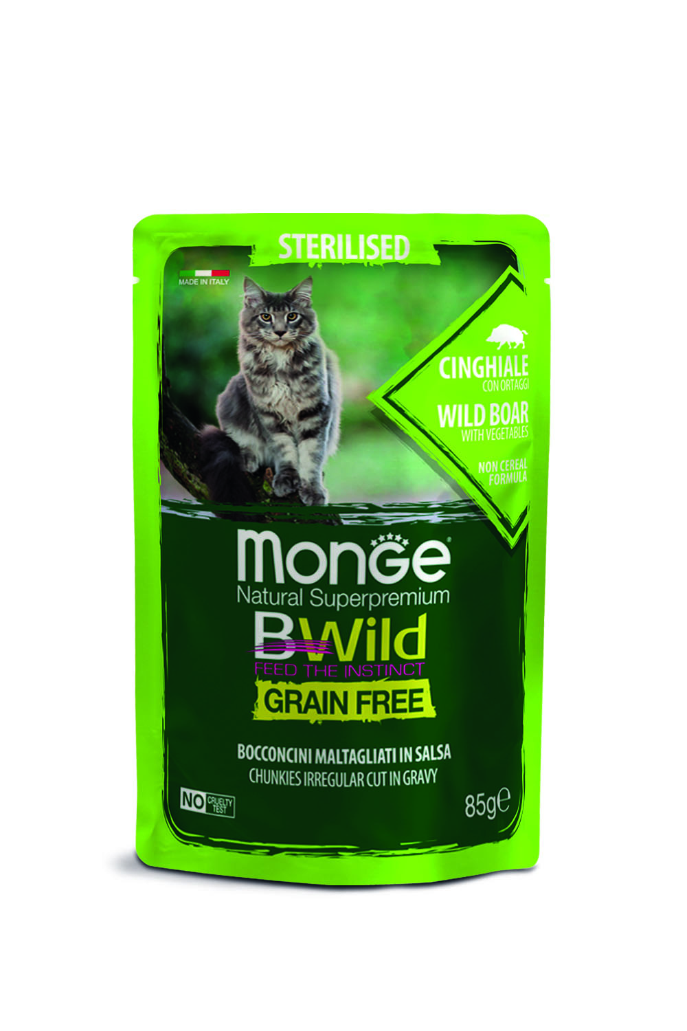 Monge Katze Bwild GF Sterilisiert Wildschwein, 85g Monge Katze Bwild GF Sterilisiert Wildschwein, 85g