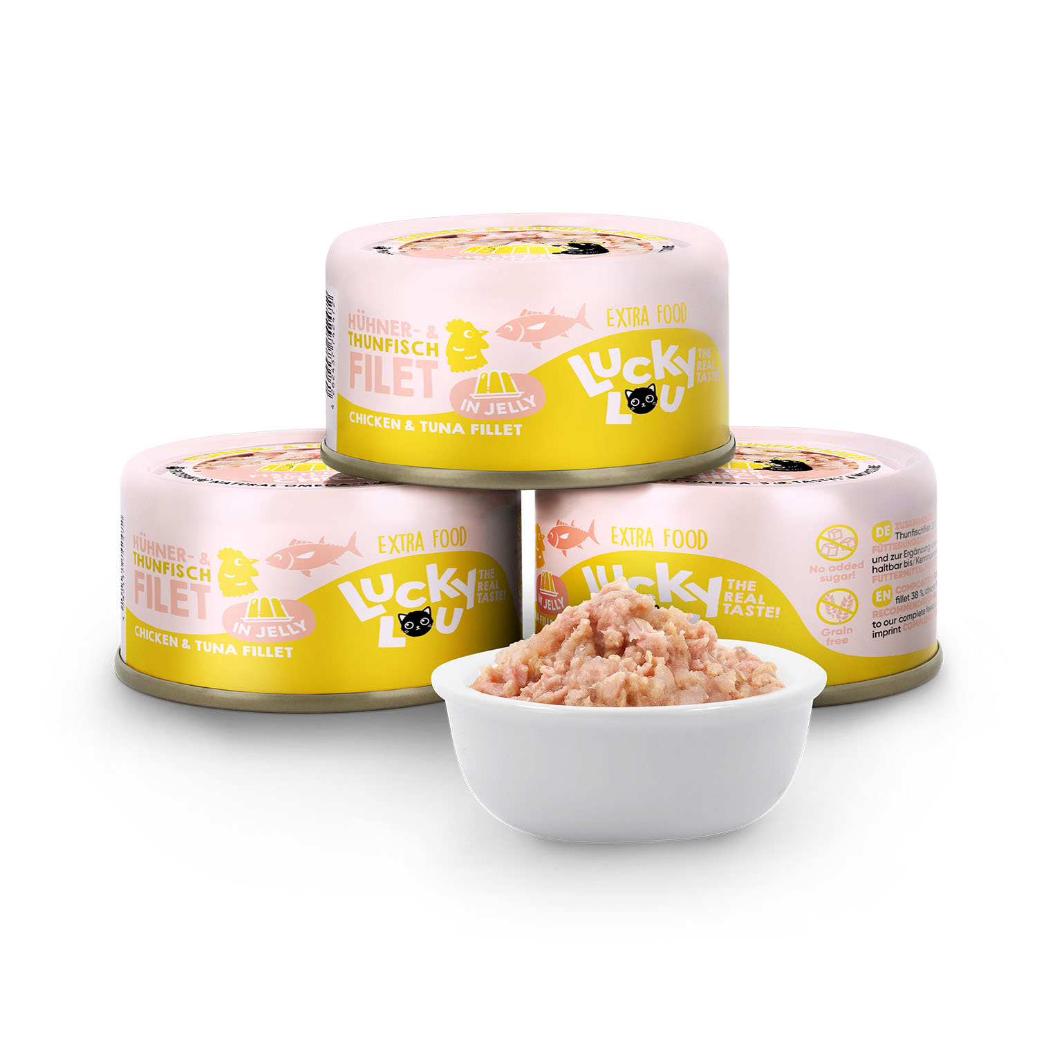 Lucky Lou Thunfisch-&Hühnerfilet in Jelly, 70g