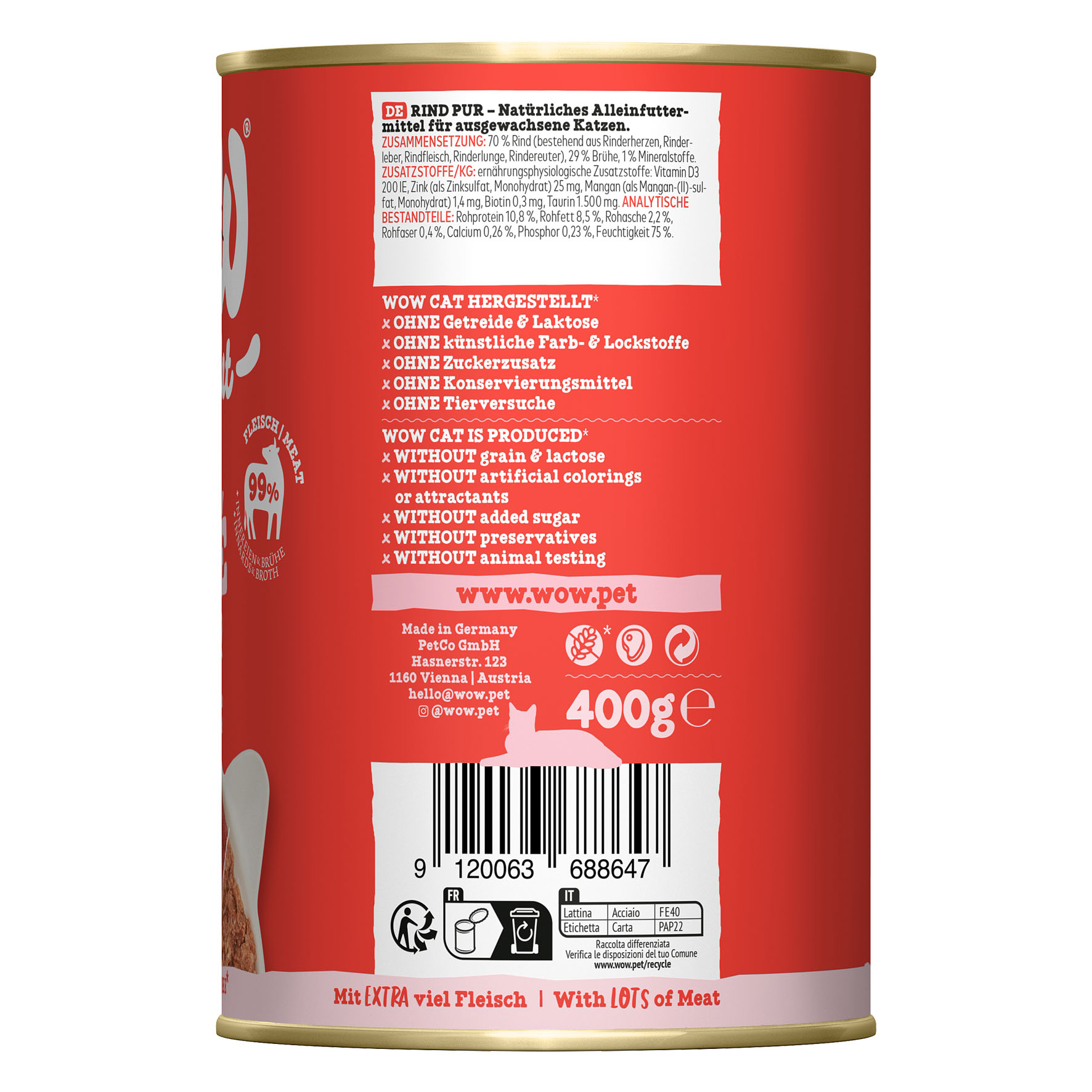 WOW Adult Bouef pur, 400g