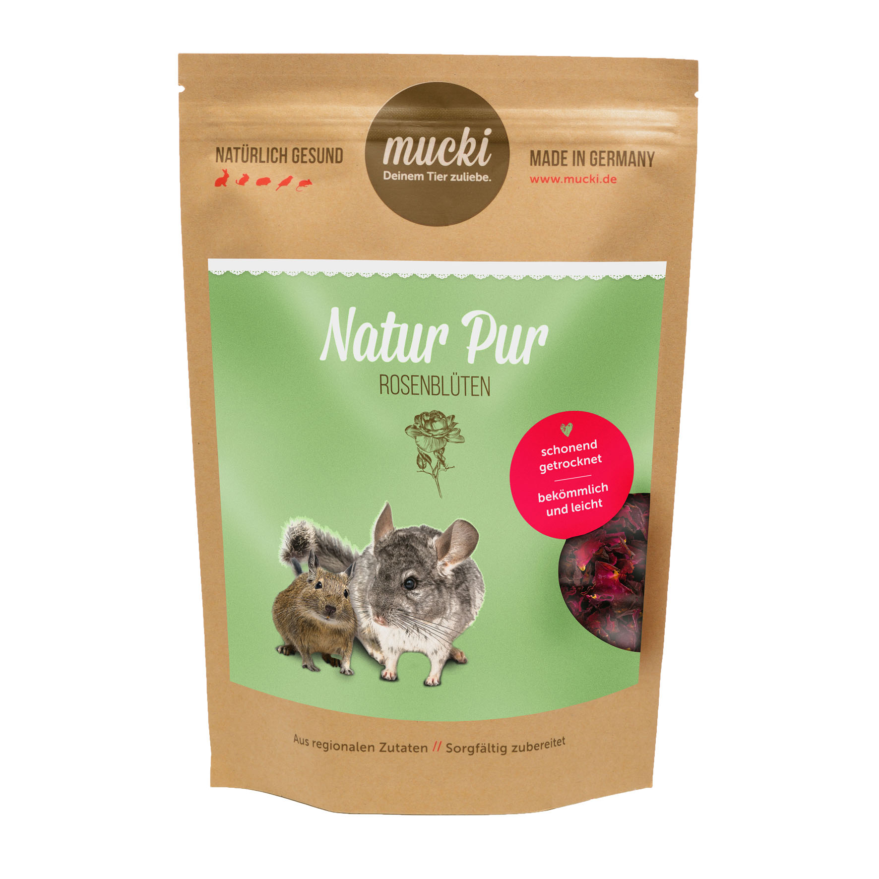 Mucki nature pure pétales de rose, 30g