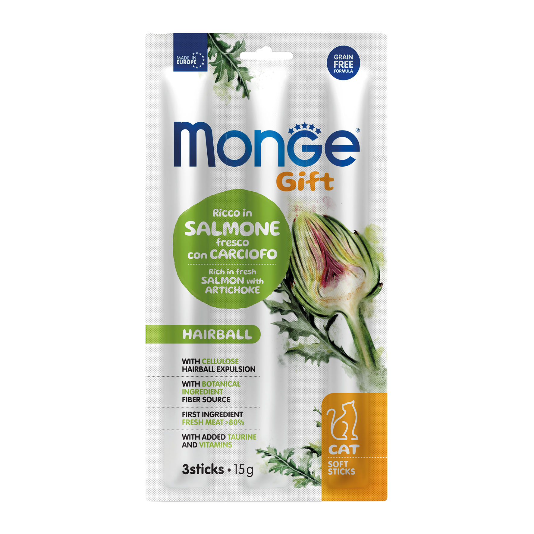 Foodwaste-Monge Soft Sticks Lachs & Artischocke, 15g