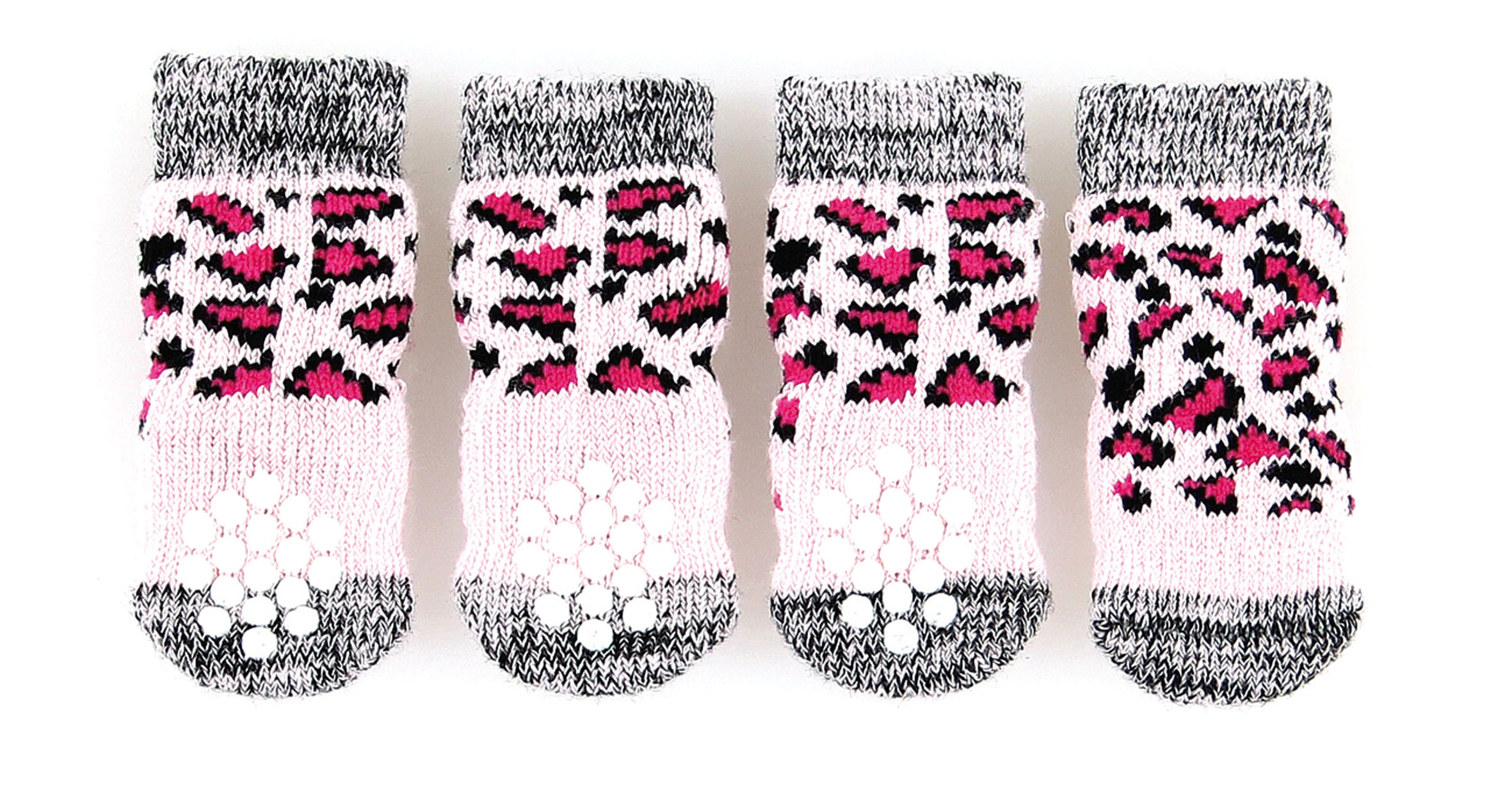 swisspet chaussettes pour chiens avec antiglisse, Tri rose vif