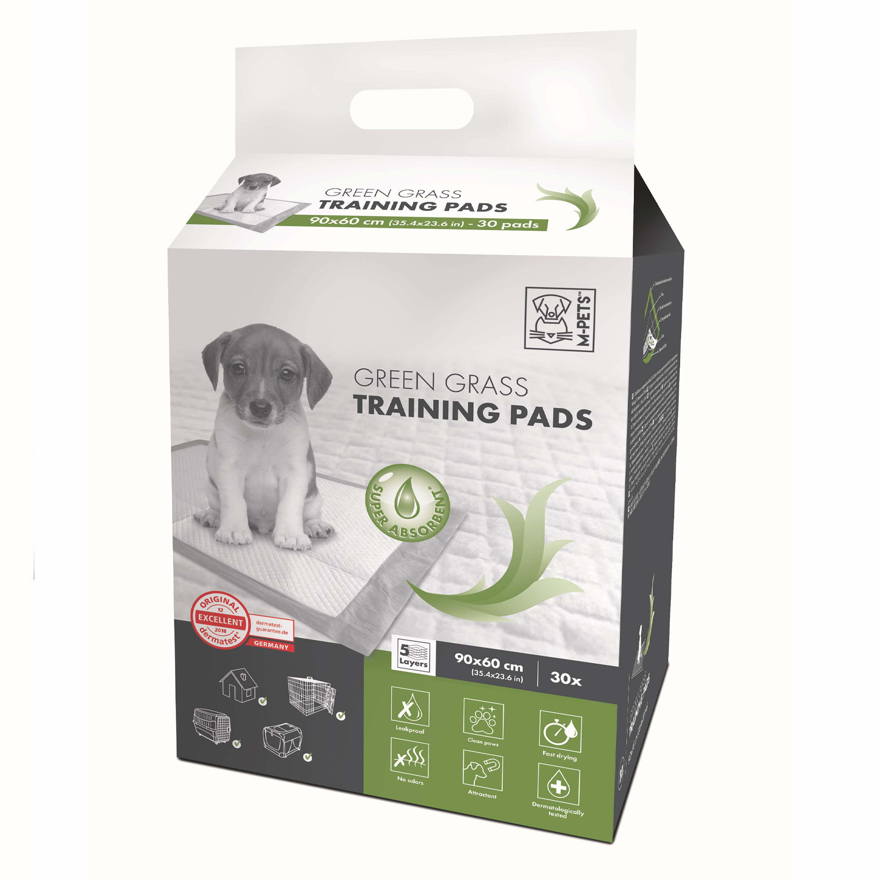 M-Pets® Green Grass Trainingsmatten für Welpen, 30 Stück