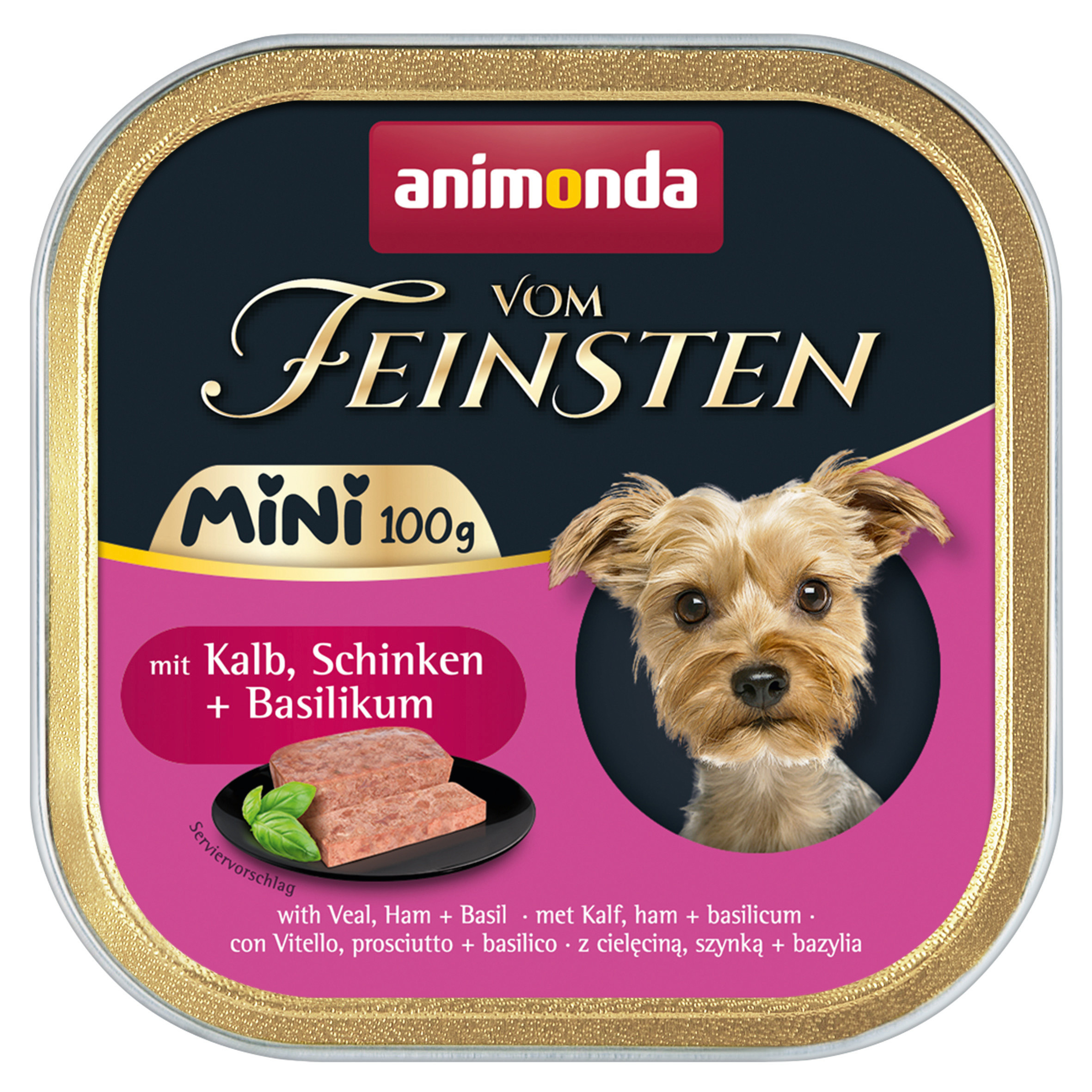 Animonda Vom Feinsten Adult Mini mit Kalb, Schinken + Basilikum, 100g Animonda Vom Feinsten Adult Mini mit Kalb, Schinken + Basilikum, 100g