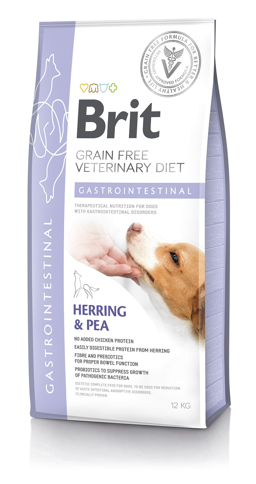 Brit Vet Dog Gastrointestinal – Hareng & Pois, croquettes pour chiens, 12 kg