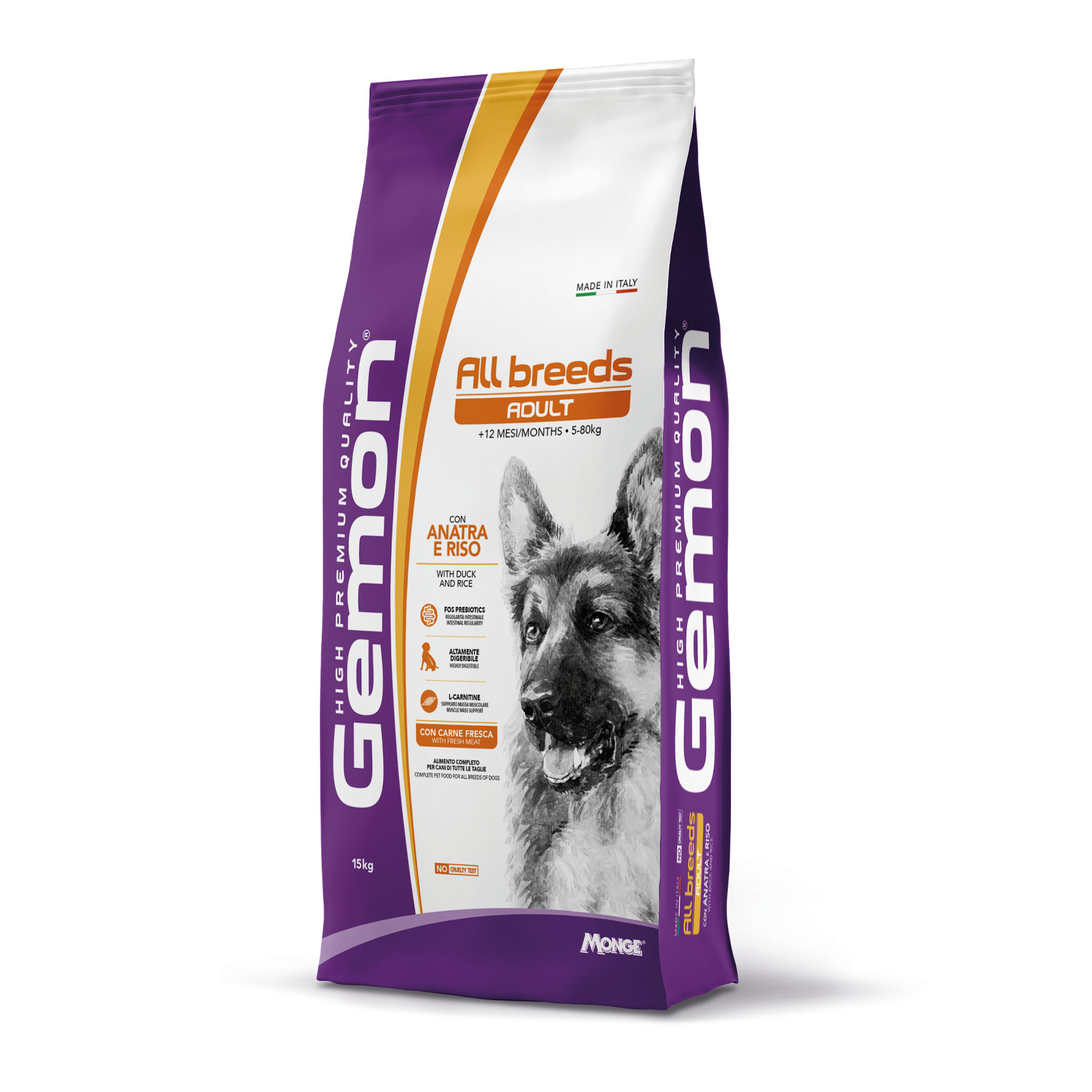 Gemon Dog Adult für alle Rassen mit Ente & Reis, 15kg