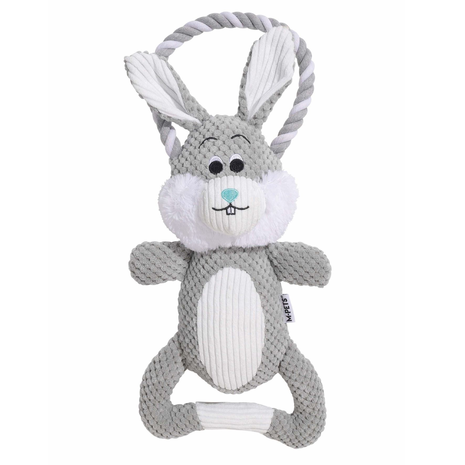 M-Pets Jouet pour chiens Lapin, blanc & gris, 40 x 19 x 8 cm
