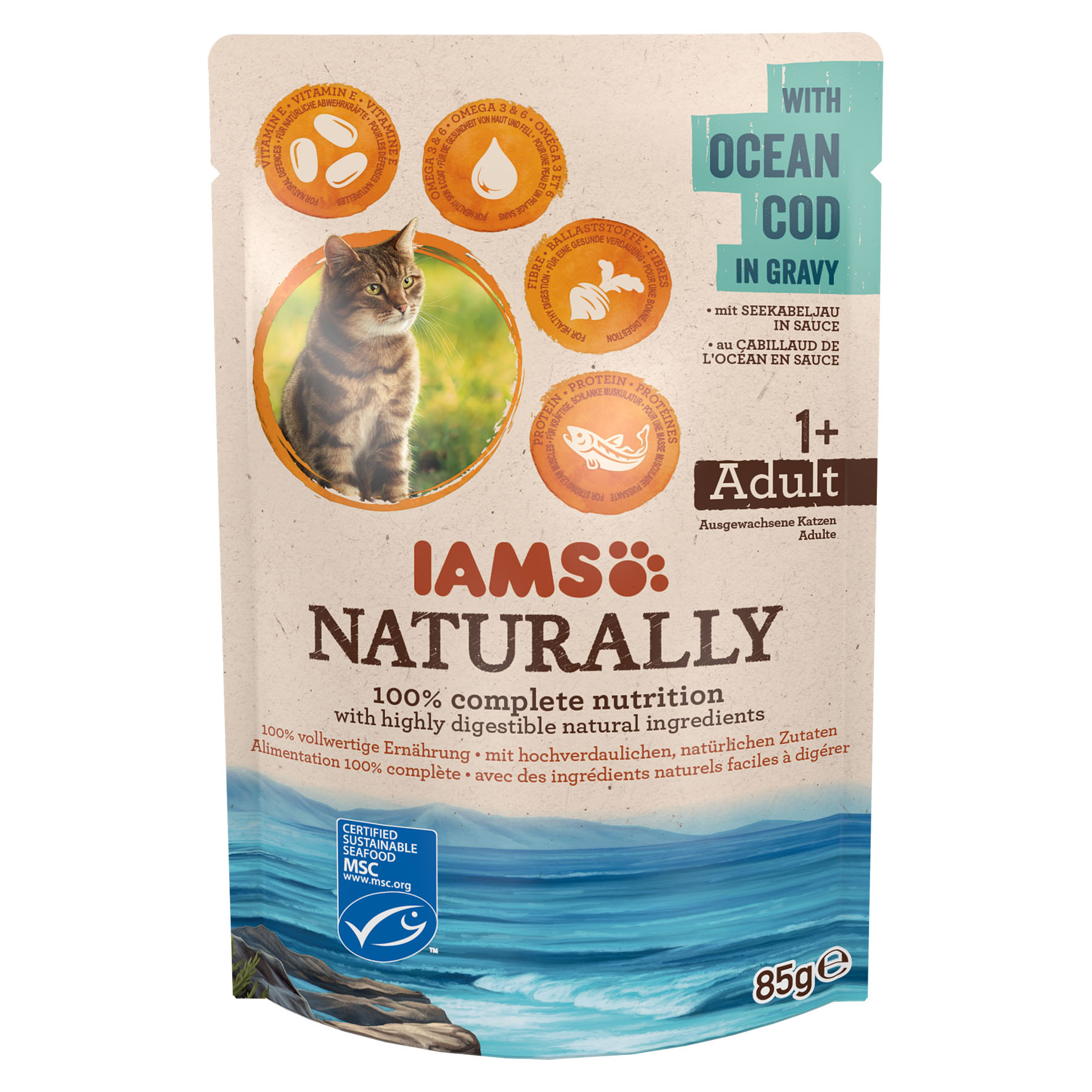 IAMS Naturally Adult Ocean Cod, 85g