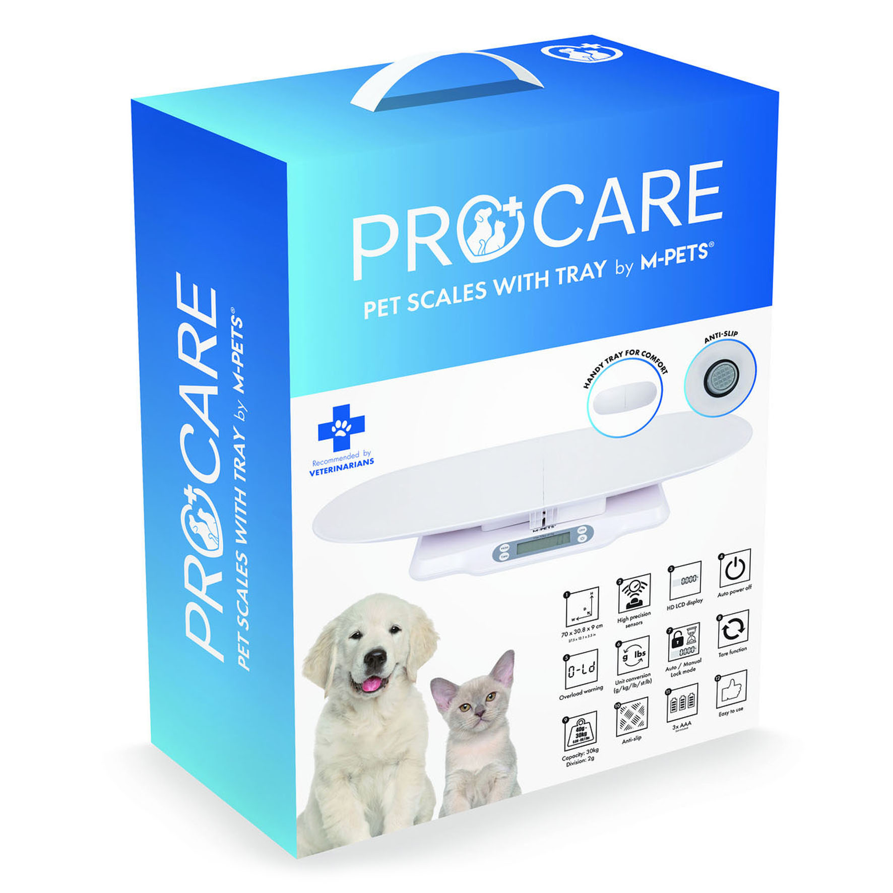 Balance pour chiens et chats M-Pets – Capacité : 40 g – 30 kg