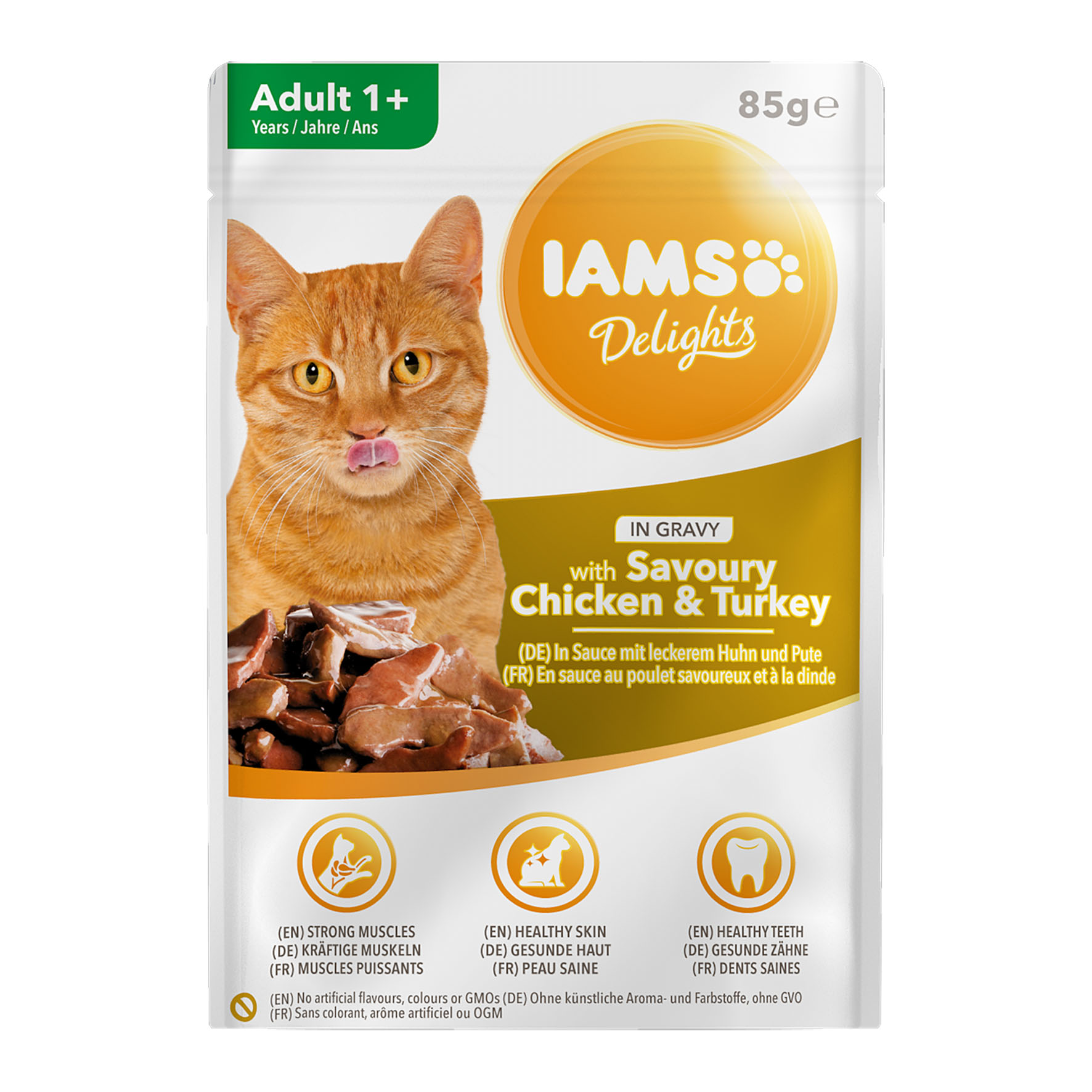 Foodwaste- IAMS Delights Adult Huhn & Truthahn, 85g