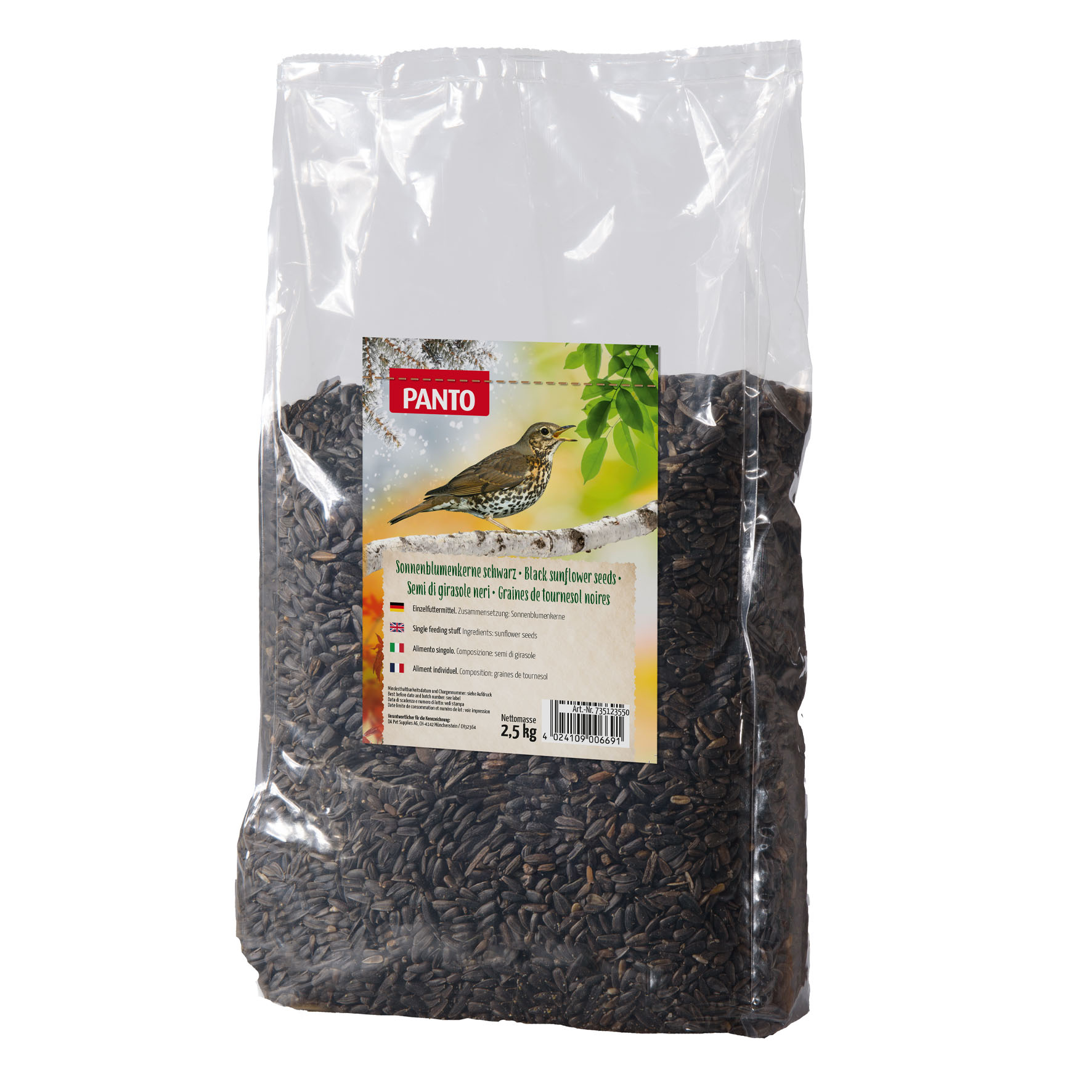 Panto Sonnenblumenkerne - schwarz, 2.5kg