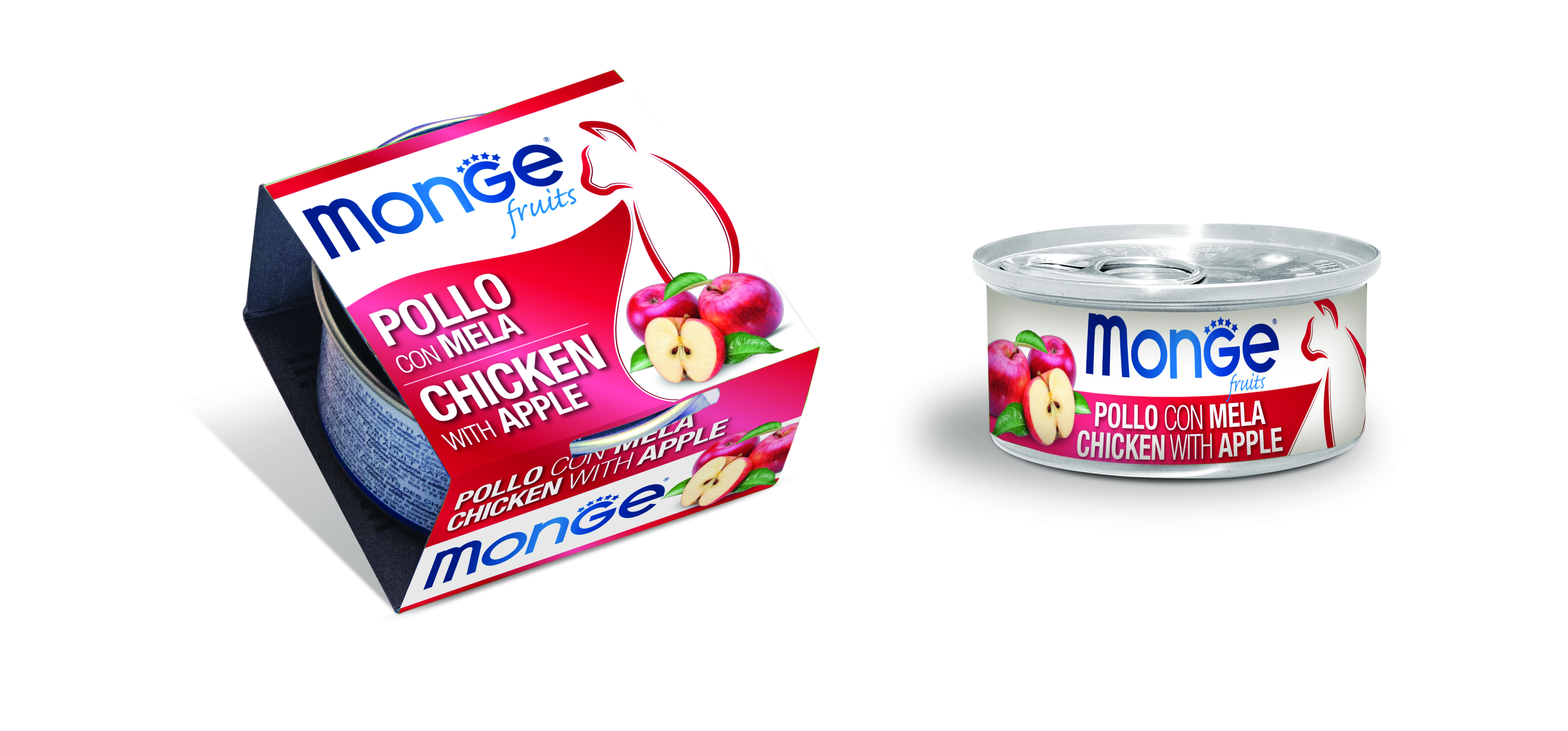 MONGE FRUCHT HUHN MIT APFEL, 80G