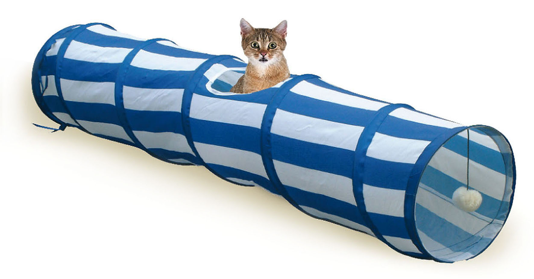 swisspet Katzenspieltunnel Outdoor, 90cm( blau/weiss)