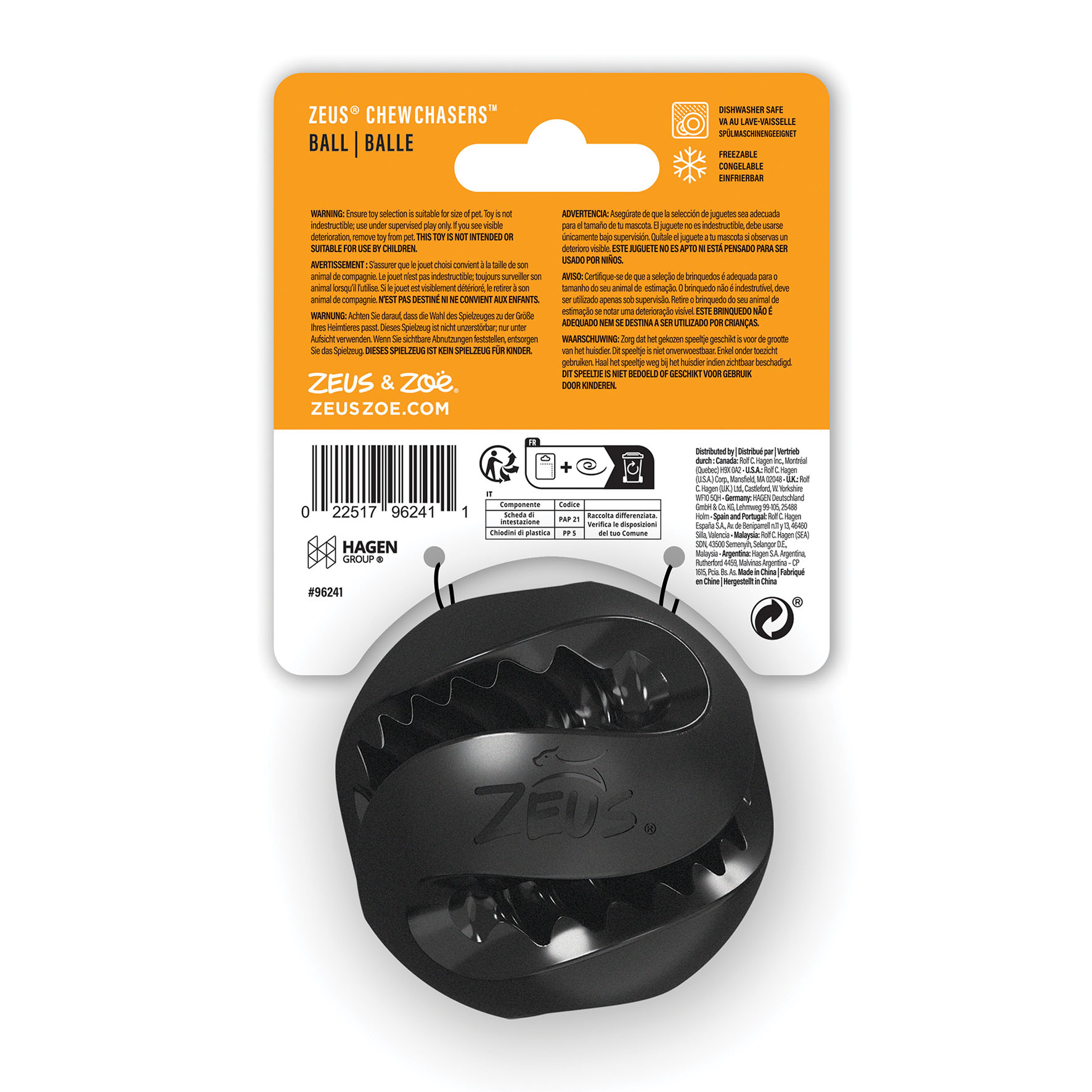 Zeus Chewchasers Ball, D=7.6cm, schwarz