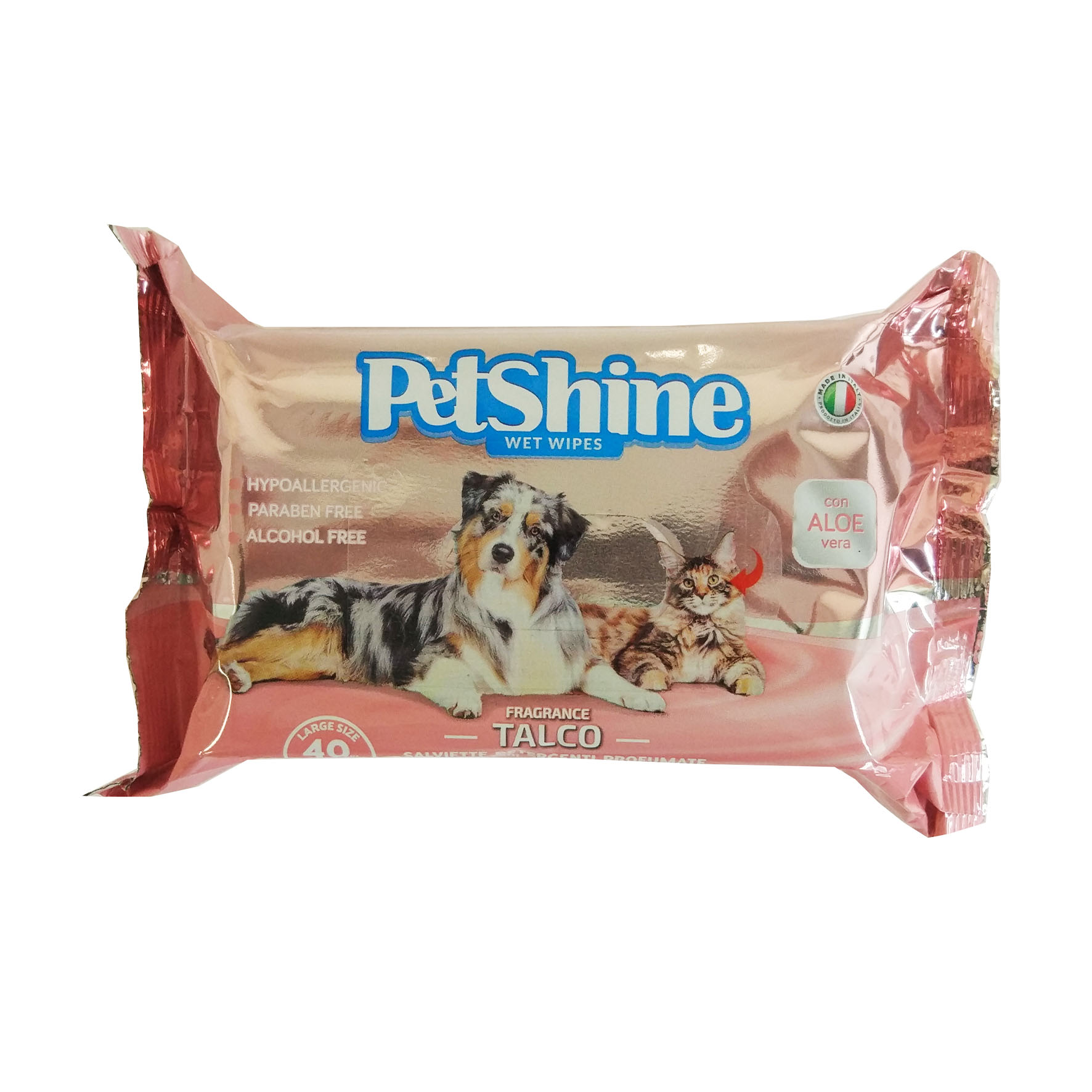 Petshine Reinigungstücher mit Talc, 40Stk.